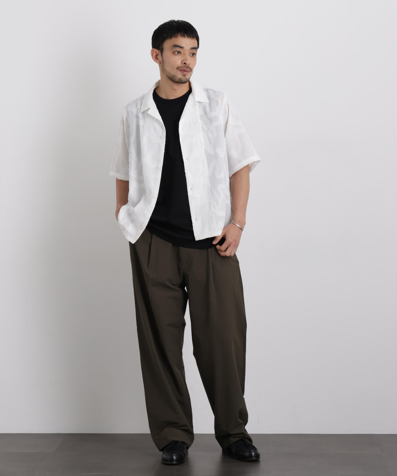 WEB限定/ジャガードパターンシャツ 半袖 6726121205