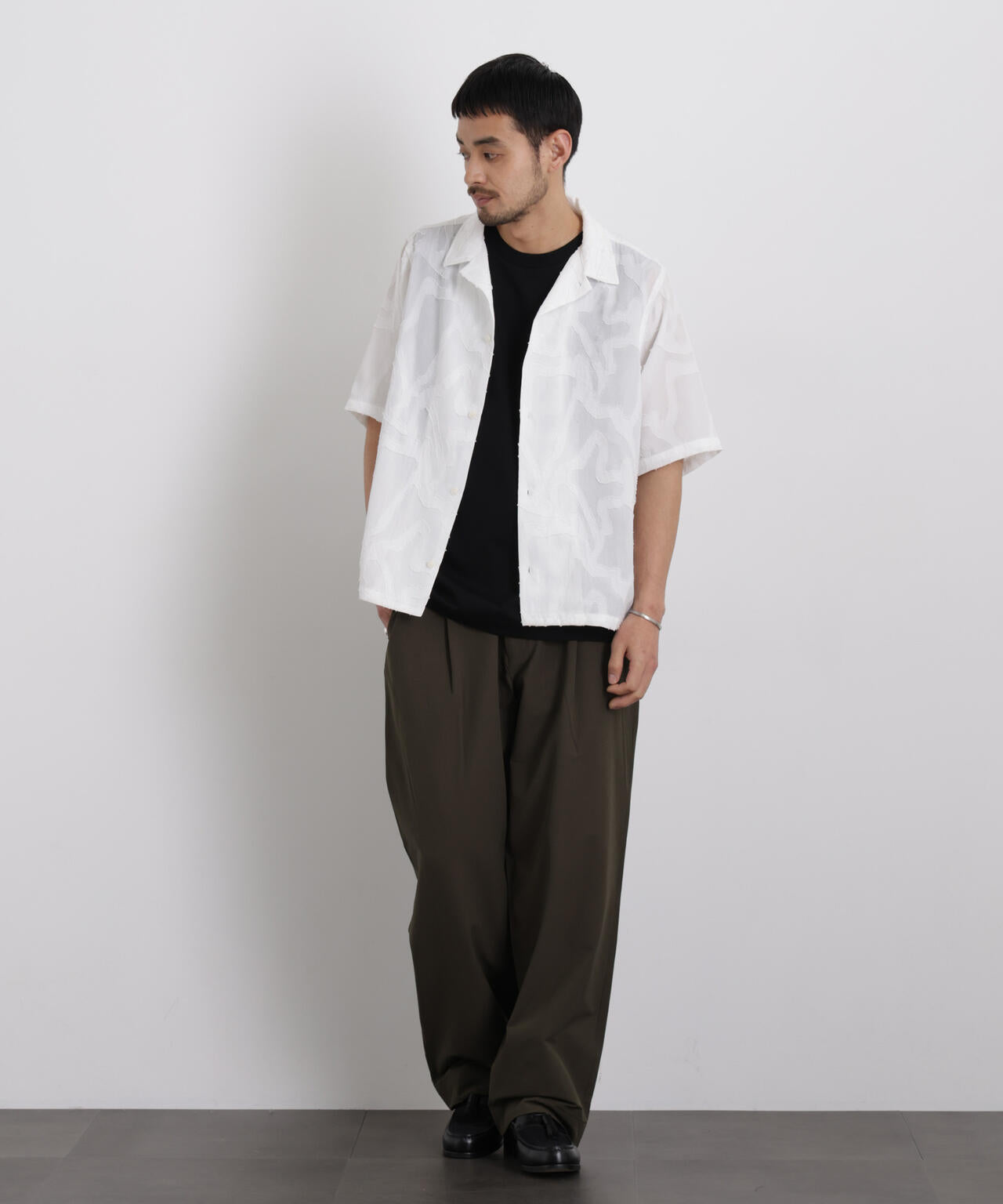 WEB限定/ジャガードパターンシャツ 半袖 6726121205