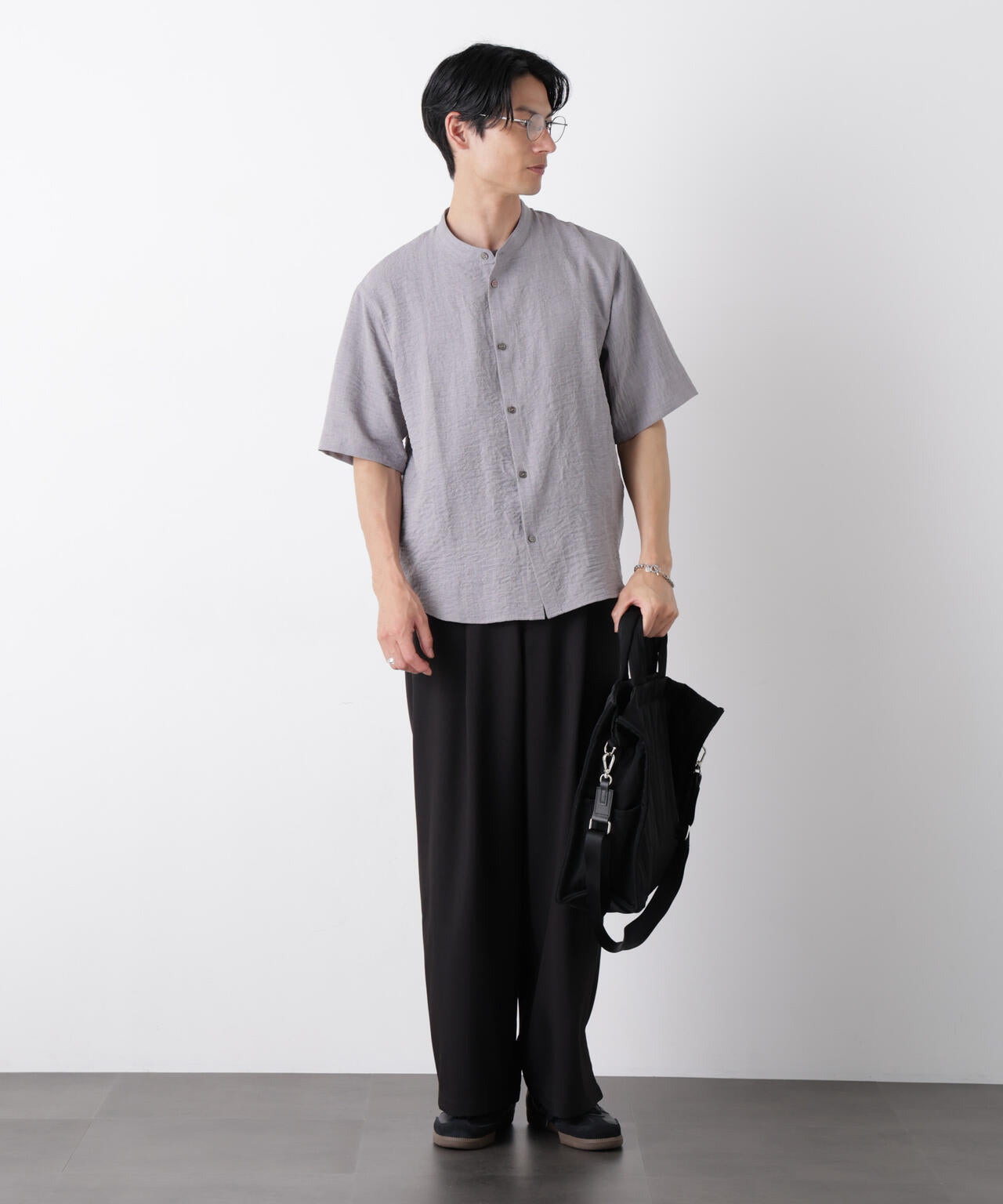 リネンライクメランジシャツ 半袖 6726121241
