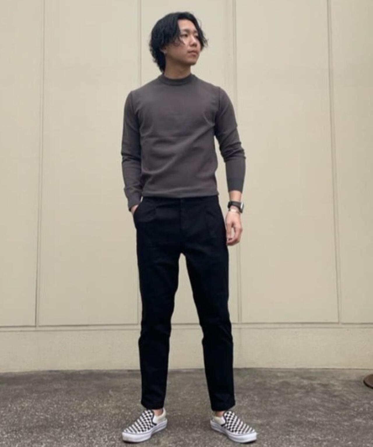 ダブルフェイスストレッチモックネックニット 6726122205