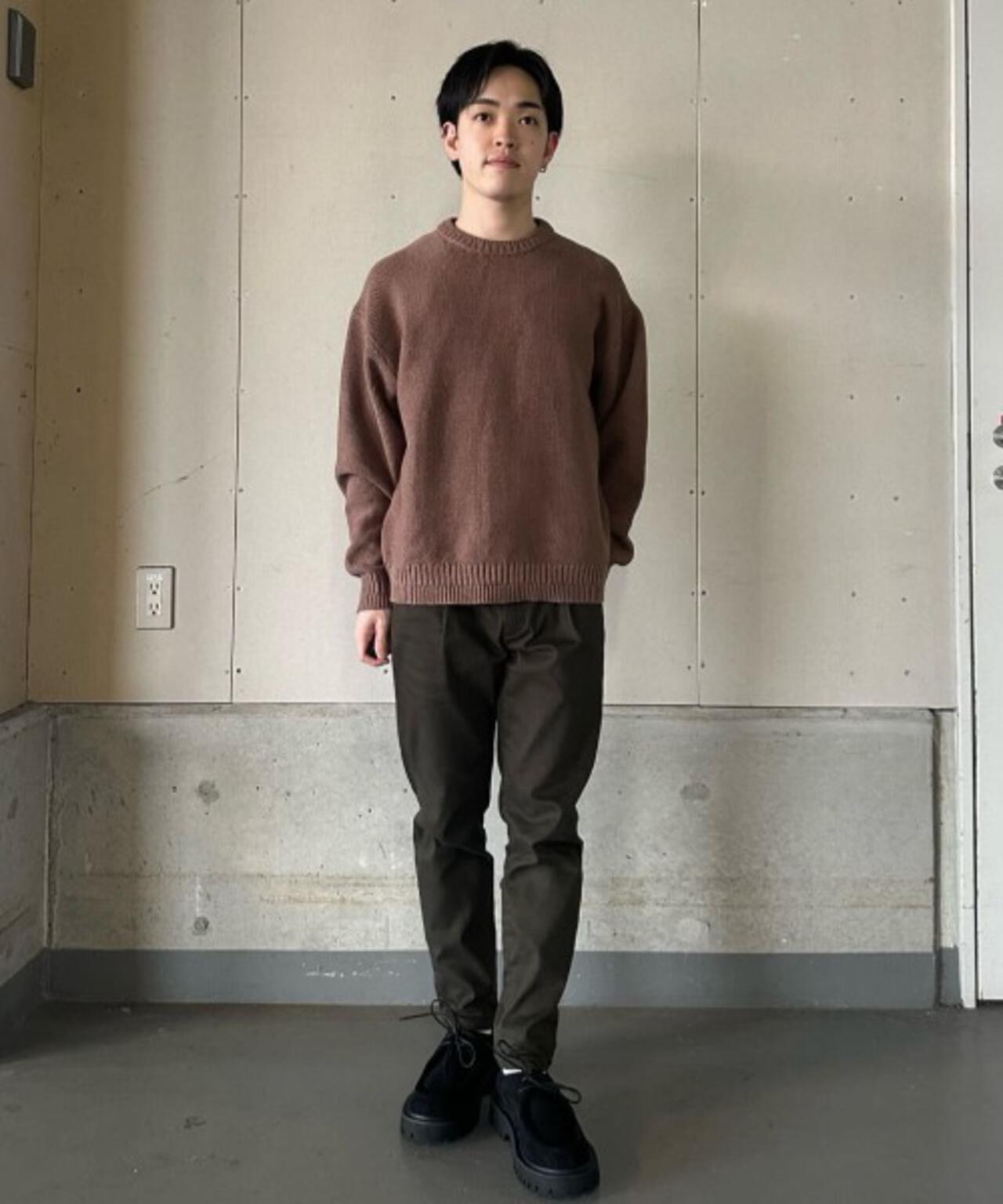 コットンMIXバルキーカノコクルーネックニット 6726122209