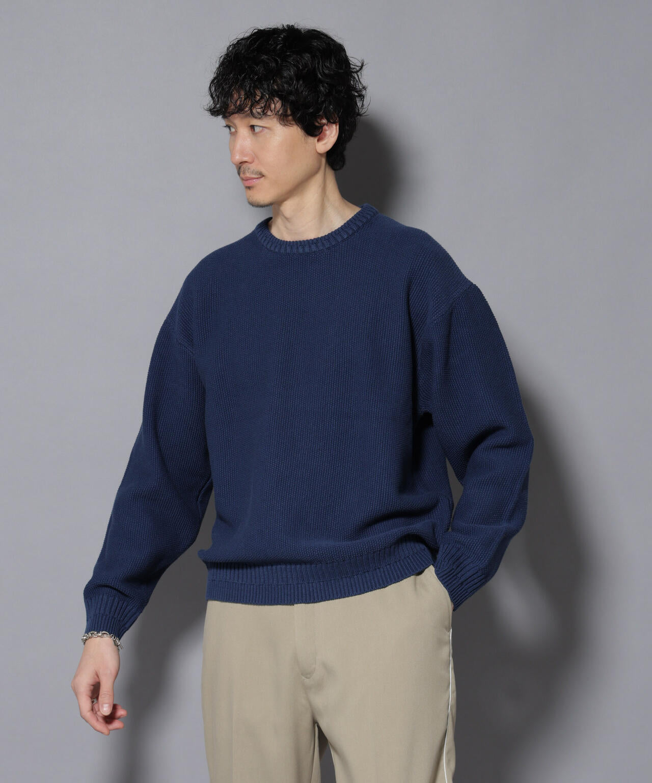 コットンMIXバルキーカノコクルーネックニット 6726122209