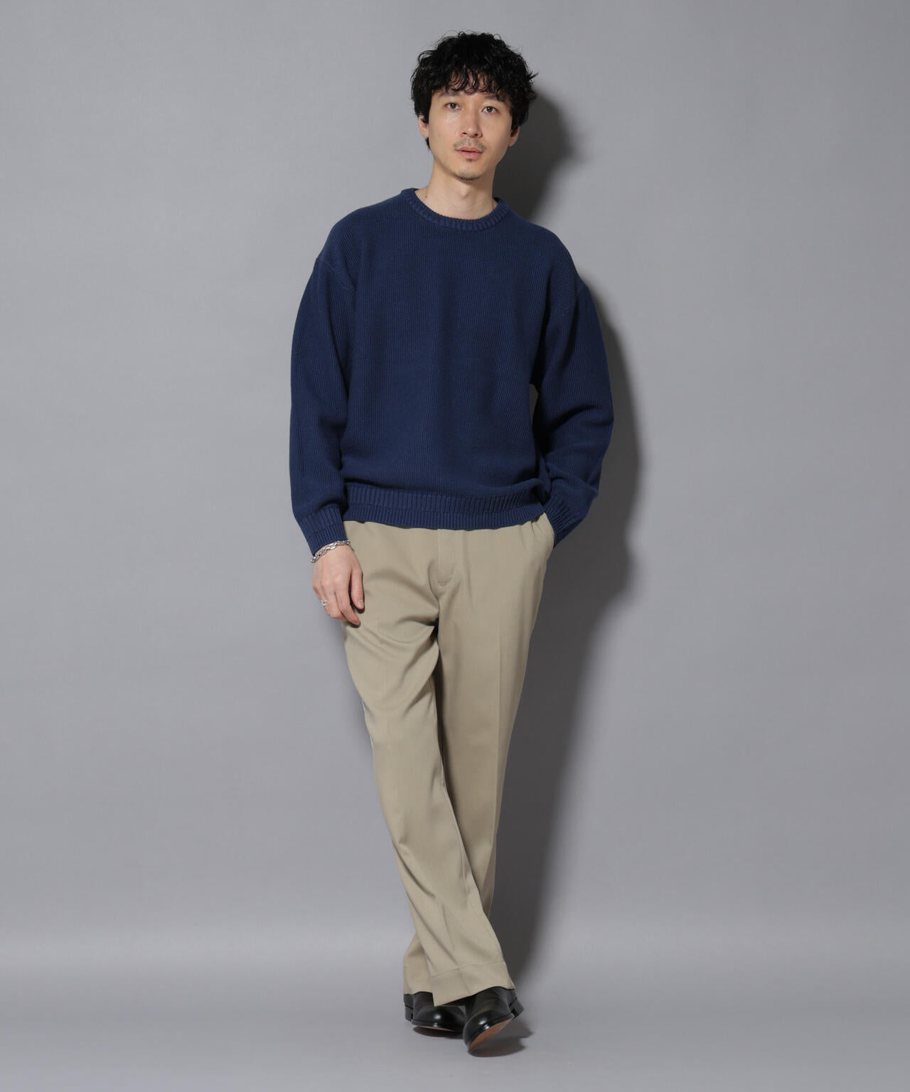 コットンMIXバルキーカノコクルーネックニット 6726122209