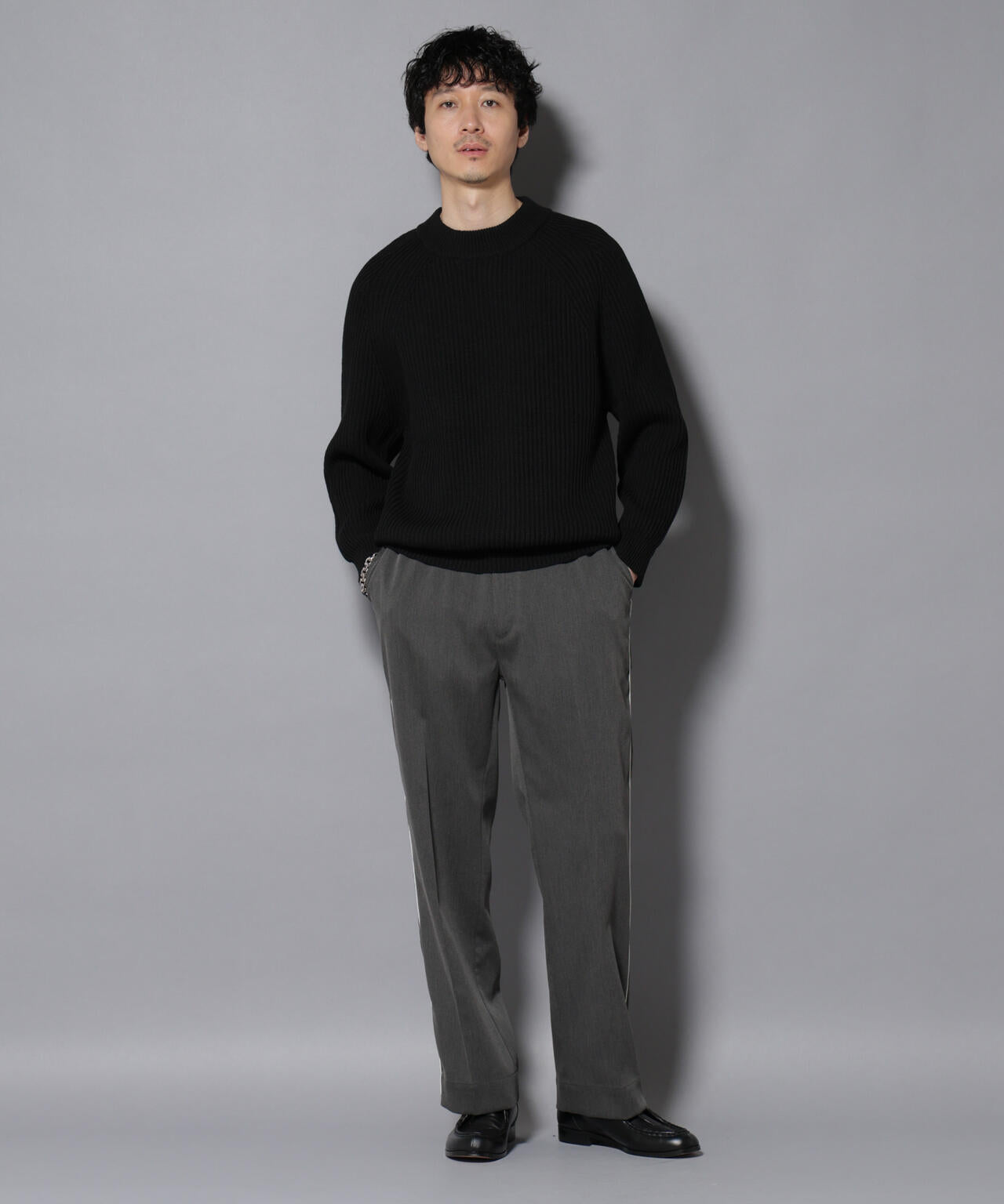 コットンMIXバルキーモックネックニット 6726122210