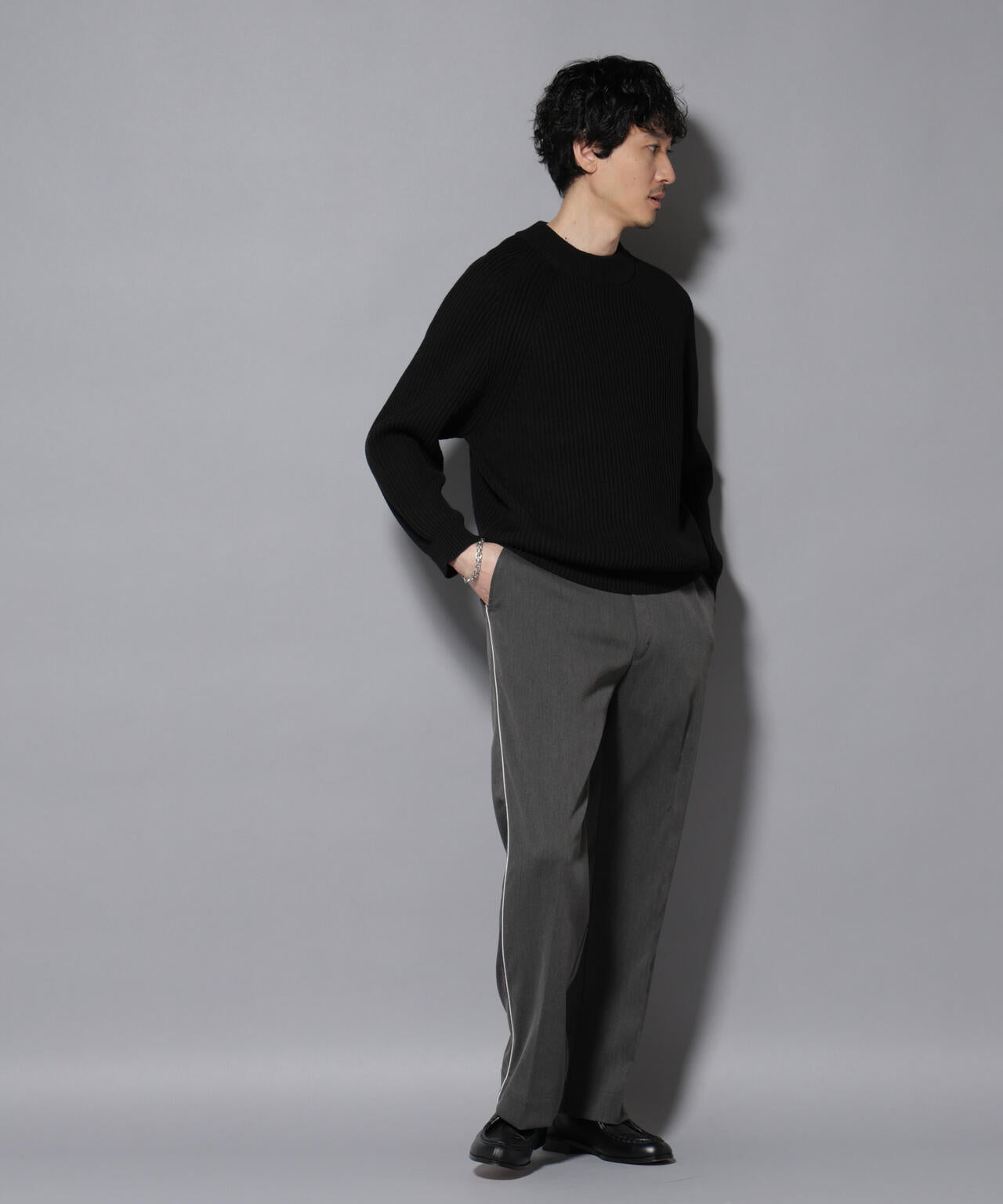 コットンMIXバルキーモックネックニット 6726122210