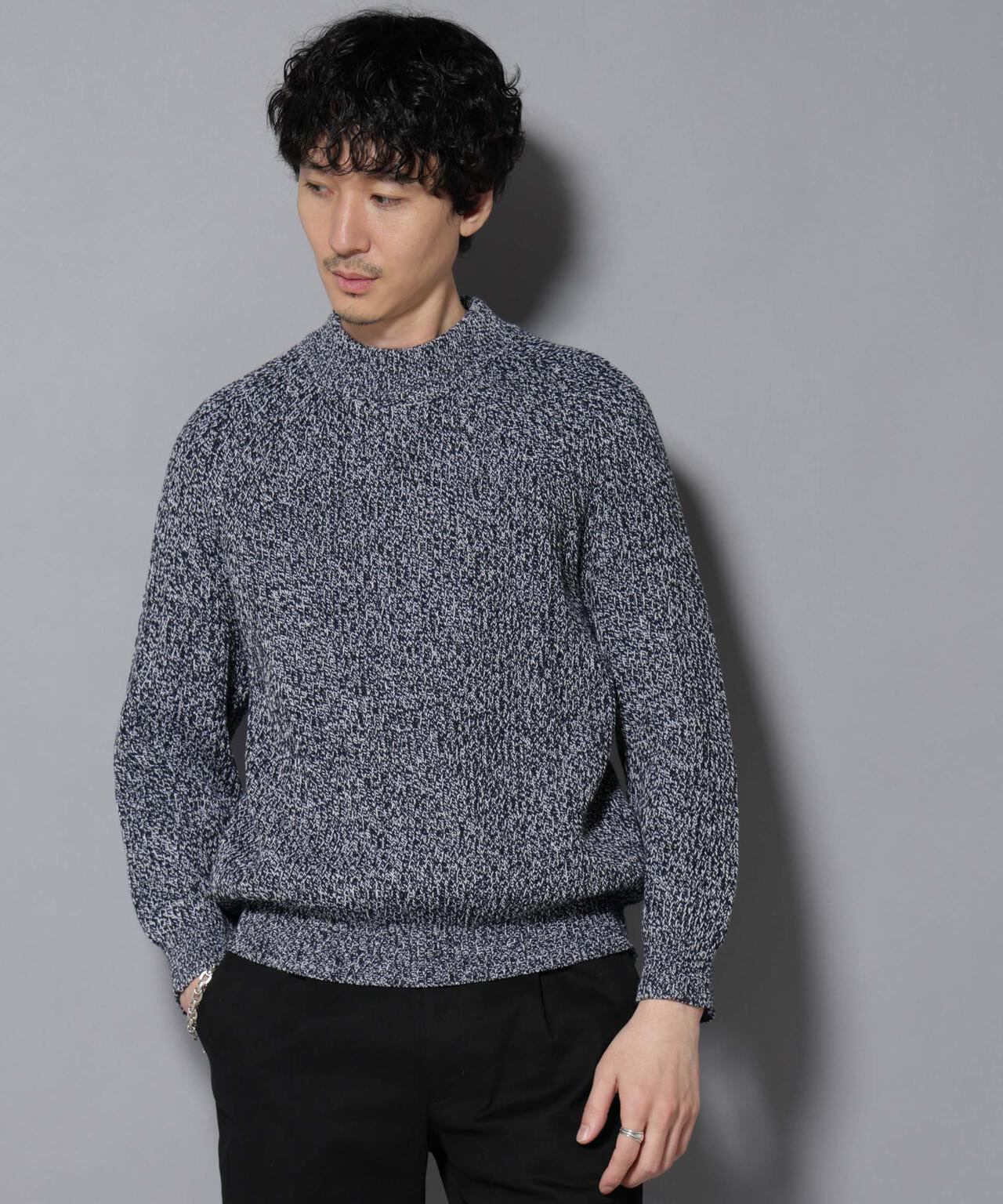 コットンMIXバルキーモックネックニット 6726122210