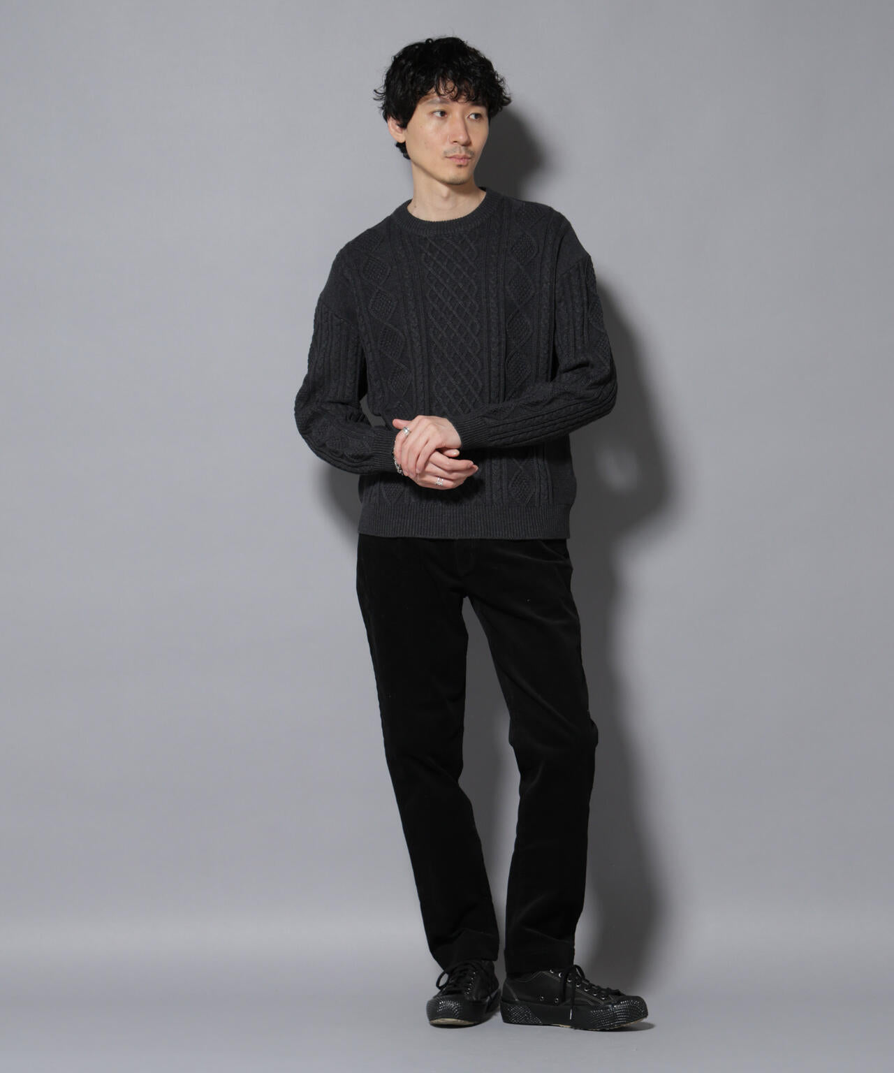 コットンMIXバルキーケーブルニット 6726122211