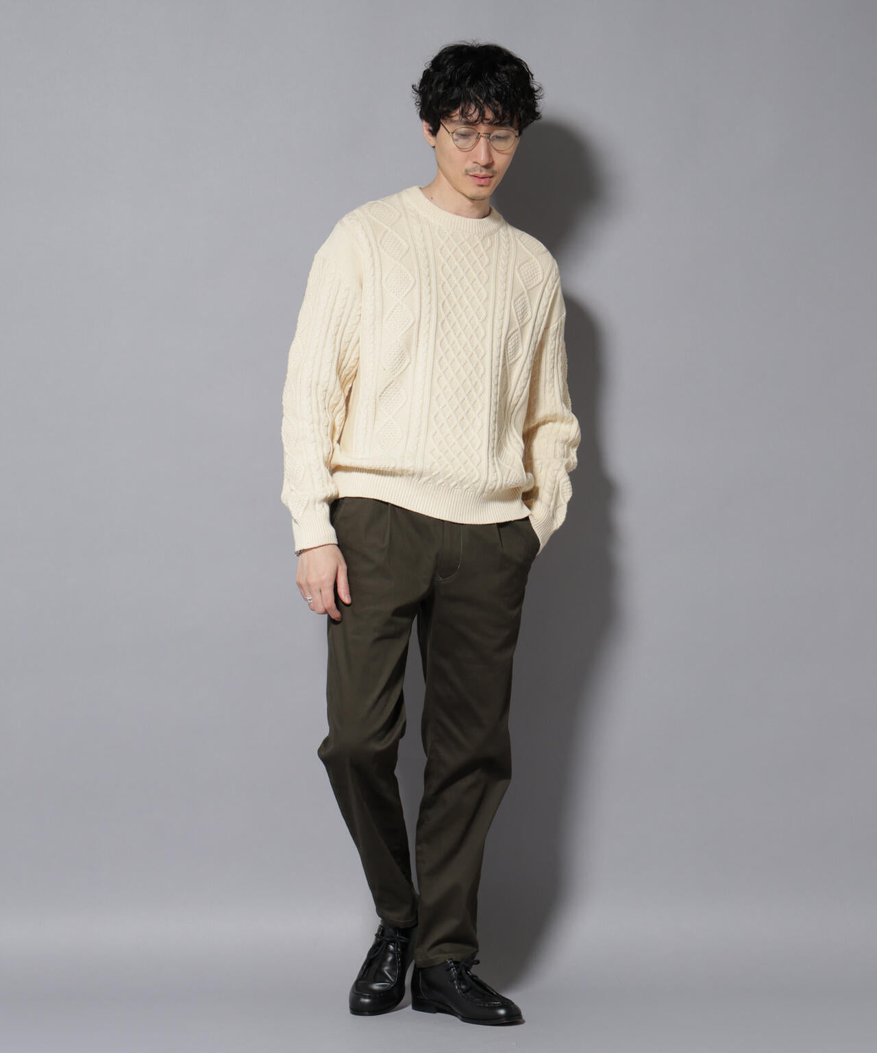 コットンMIXバルキーケーブルニット 6726122211