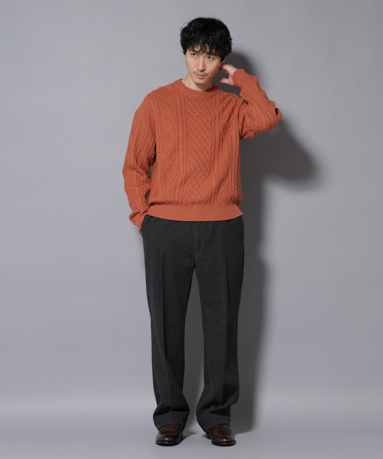 コットンMIXバルキーケーブルニット 6726122211