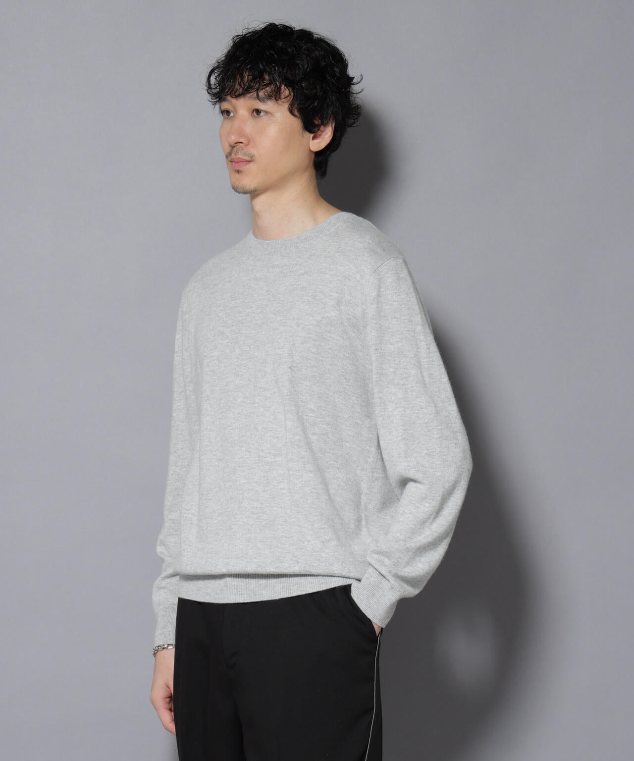 カシミヤミックスクルーネックニット 6726122212