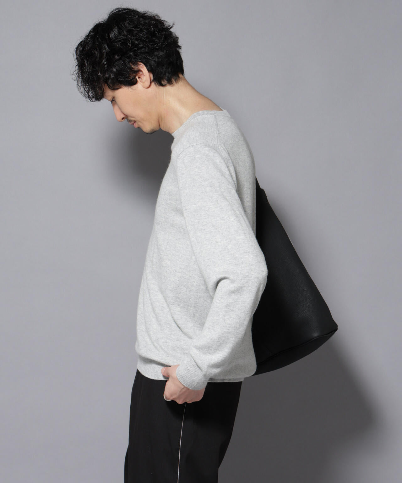 カシミヤミックスクルーネックニット 6726122212