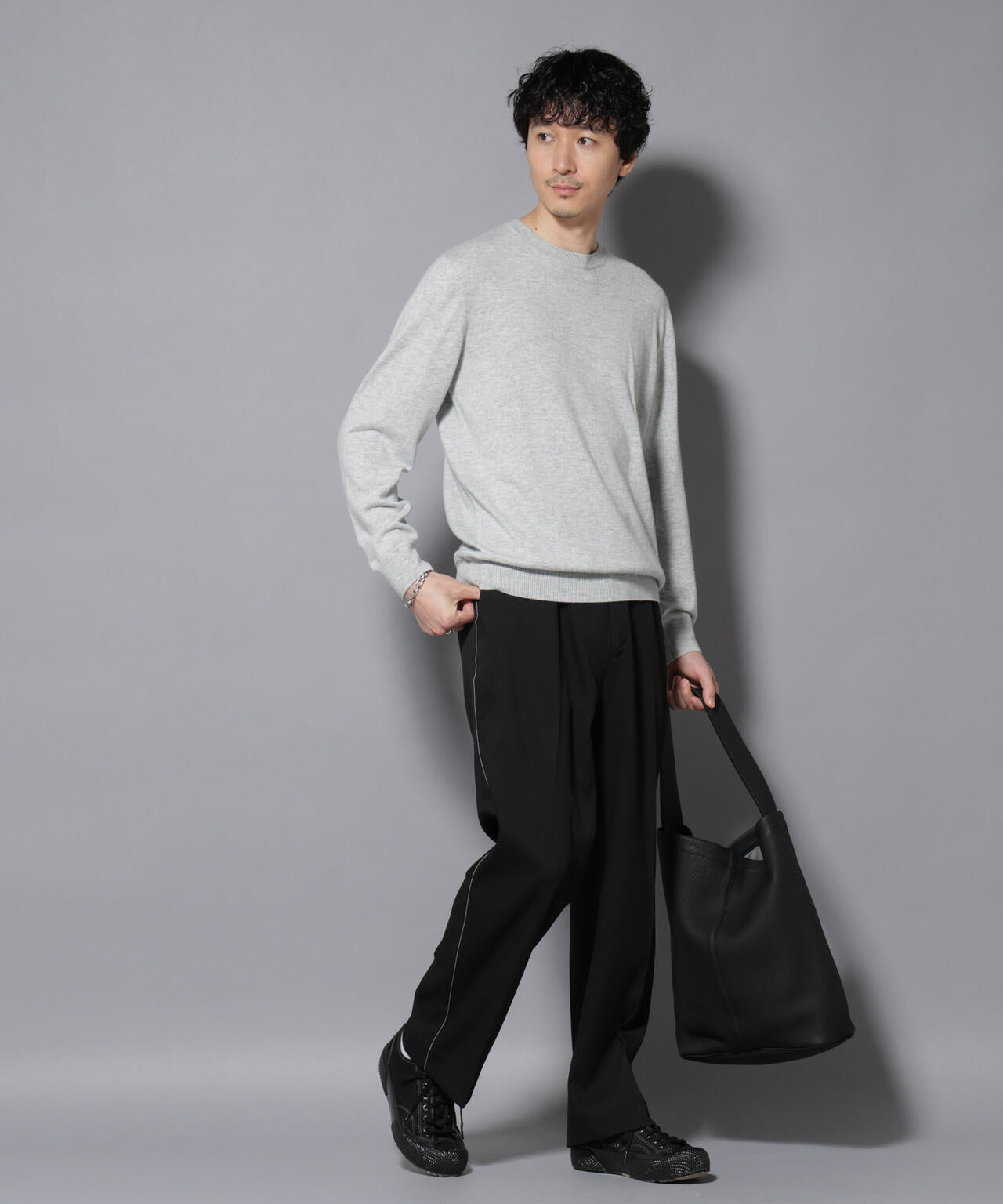 カシミヤミックスクルーネックニット 6726122212