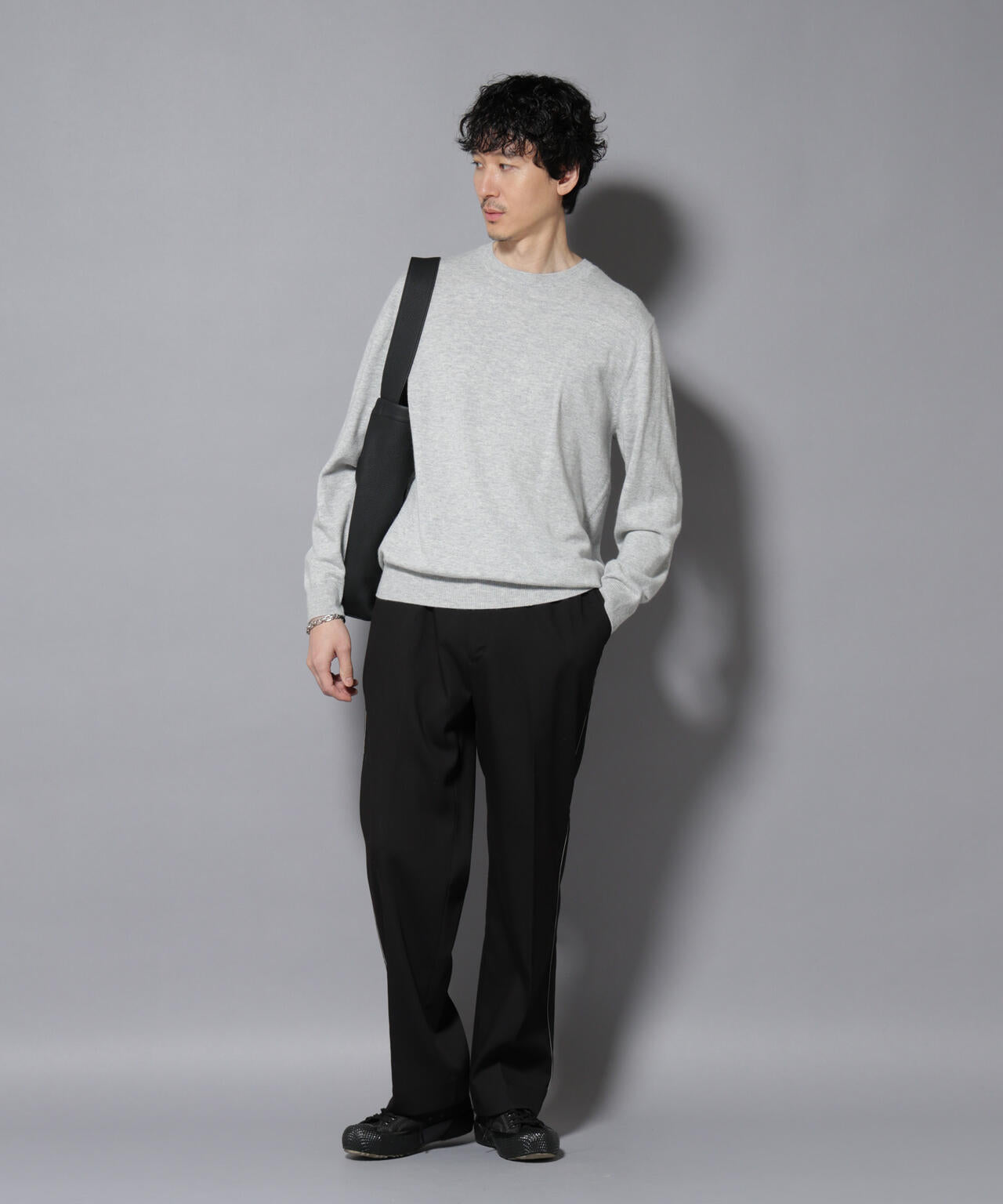 カシミヤミックスクルーネックニット 6726122212