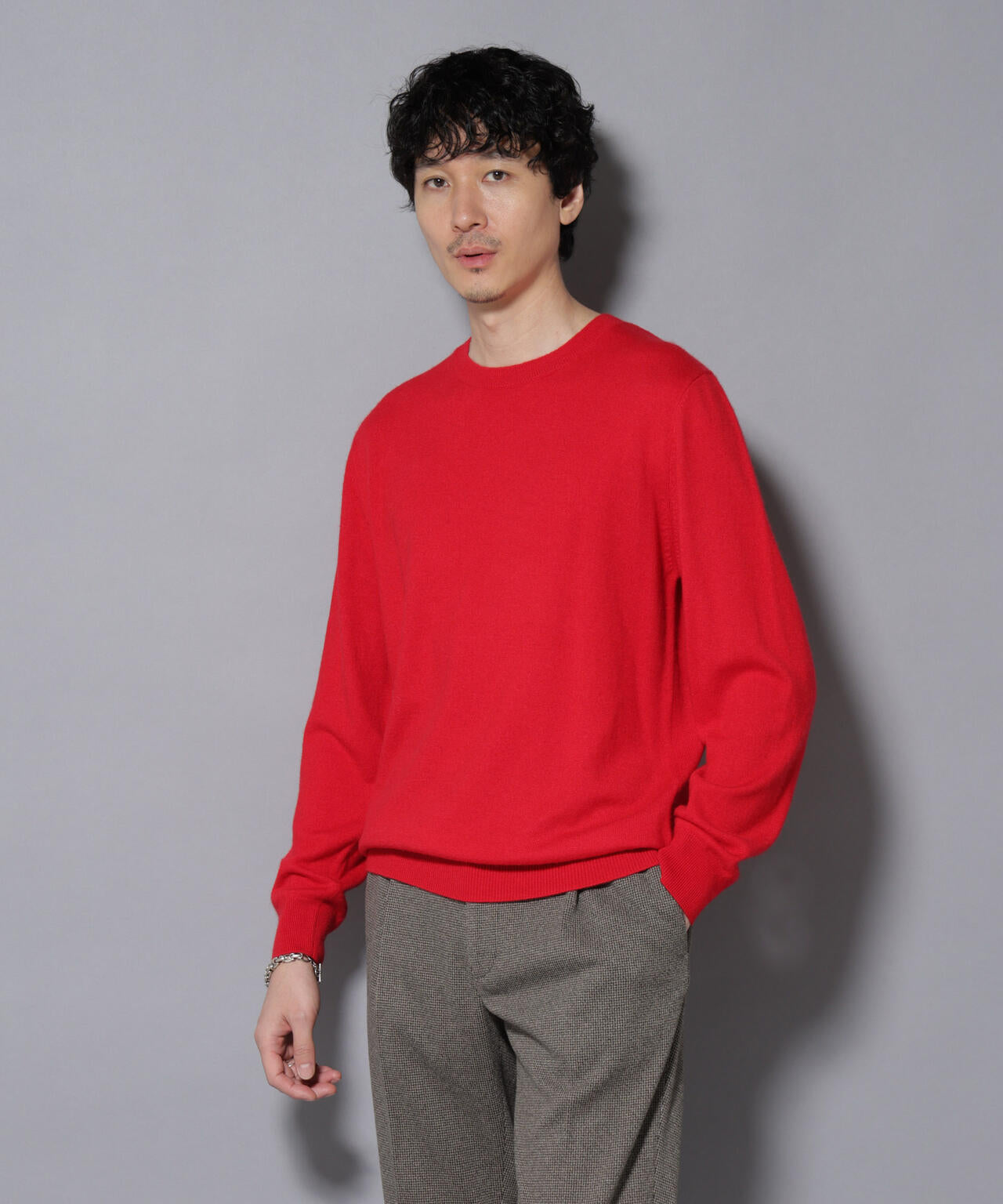 カシミヤミックスクルーネックニット 6726122212