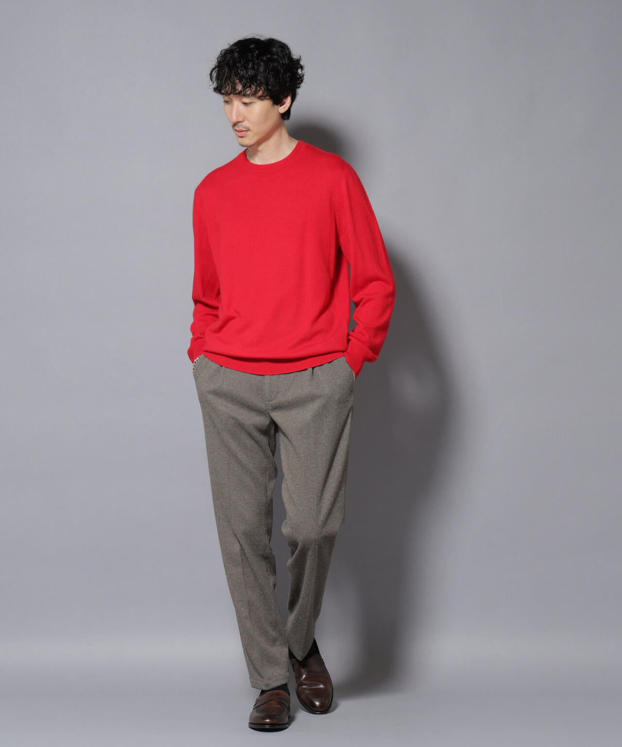 カシミヤミックスクルーネックニット 6726122212