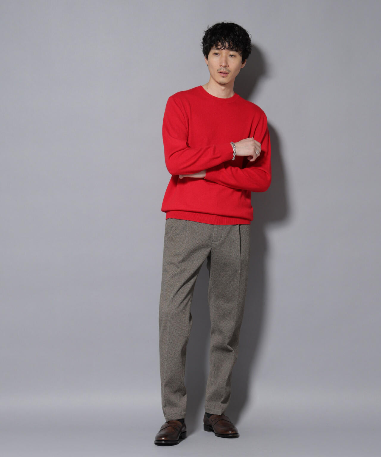 カシミヤミックスクルーネックニット 6726122212