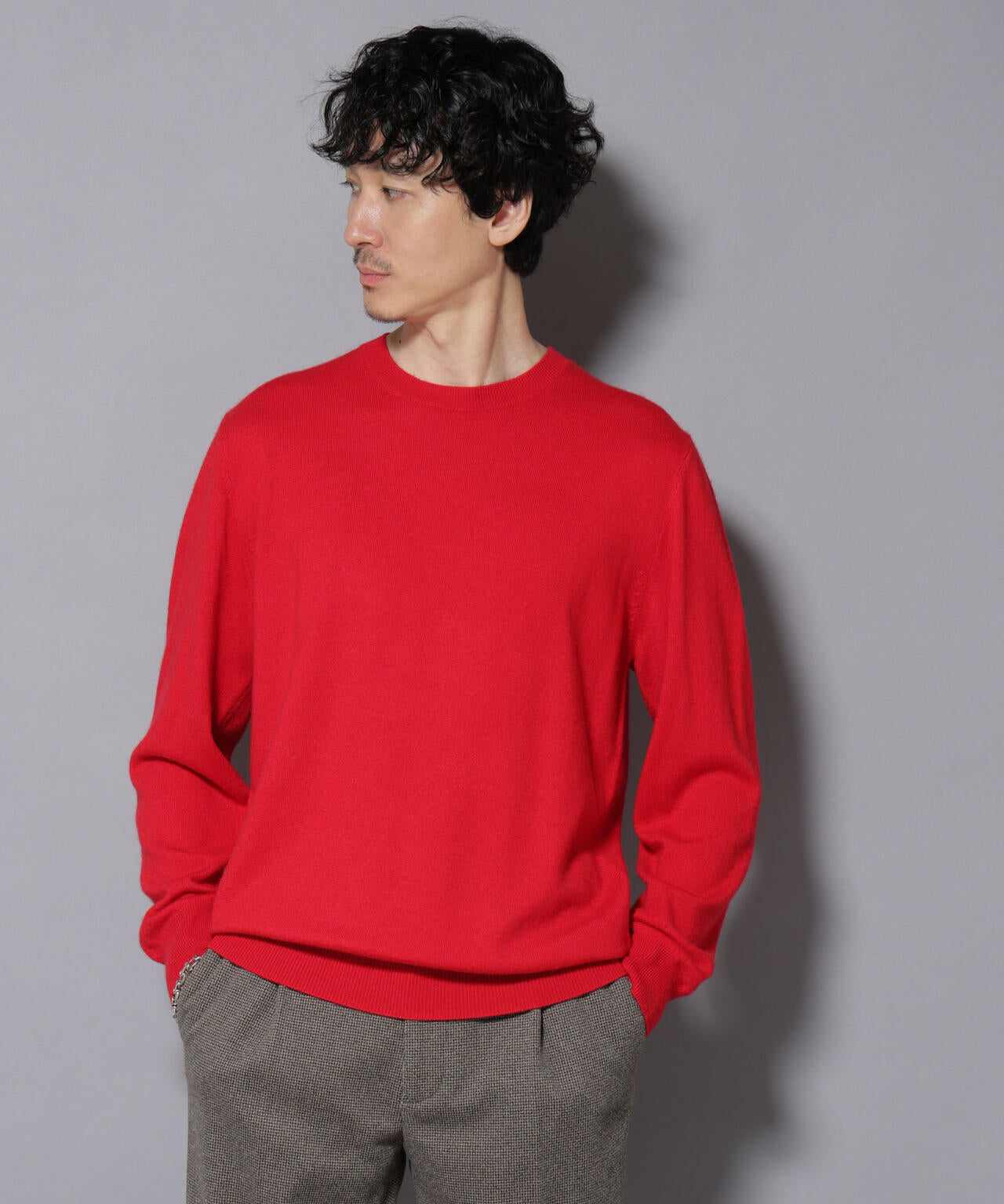 カシミヤミックスクルーネックニット 6726122212