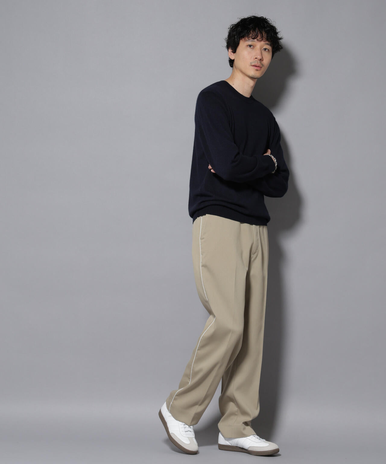 カシミヤミックスクルーネックニット 6726122212