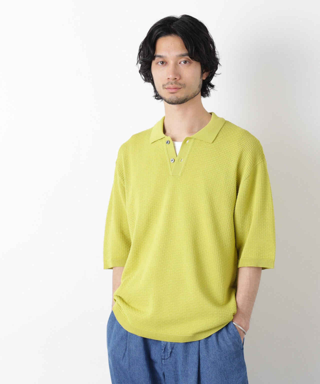 エアリードレープ ニットポロシャツ 半袖 6726122214