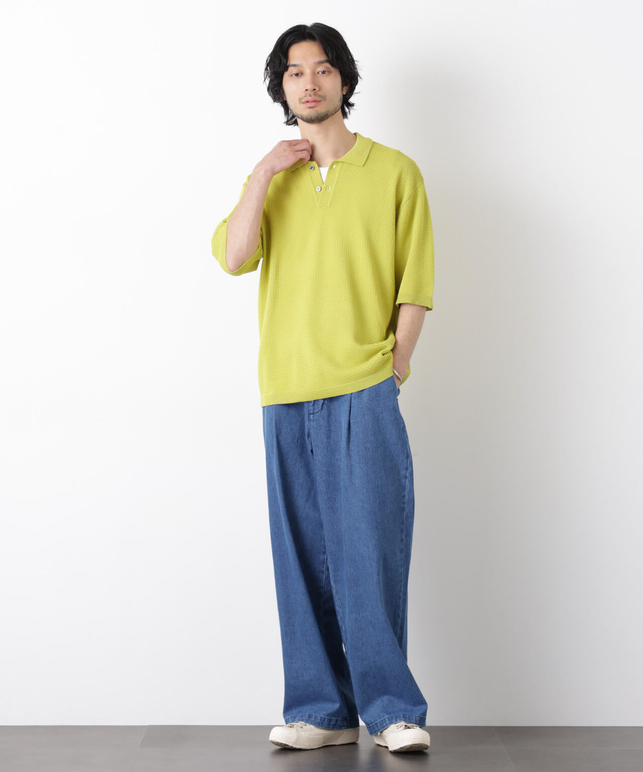 エアリードレープ ニットポロシャツ 半袖 6726122214