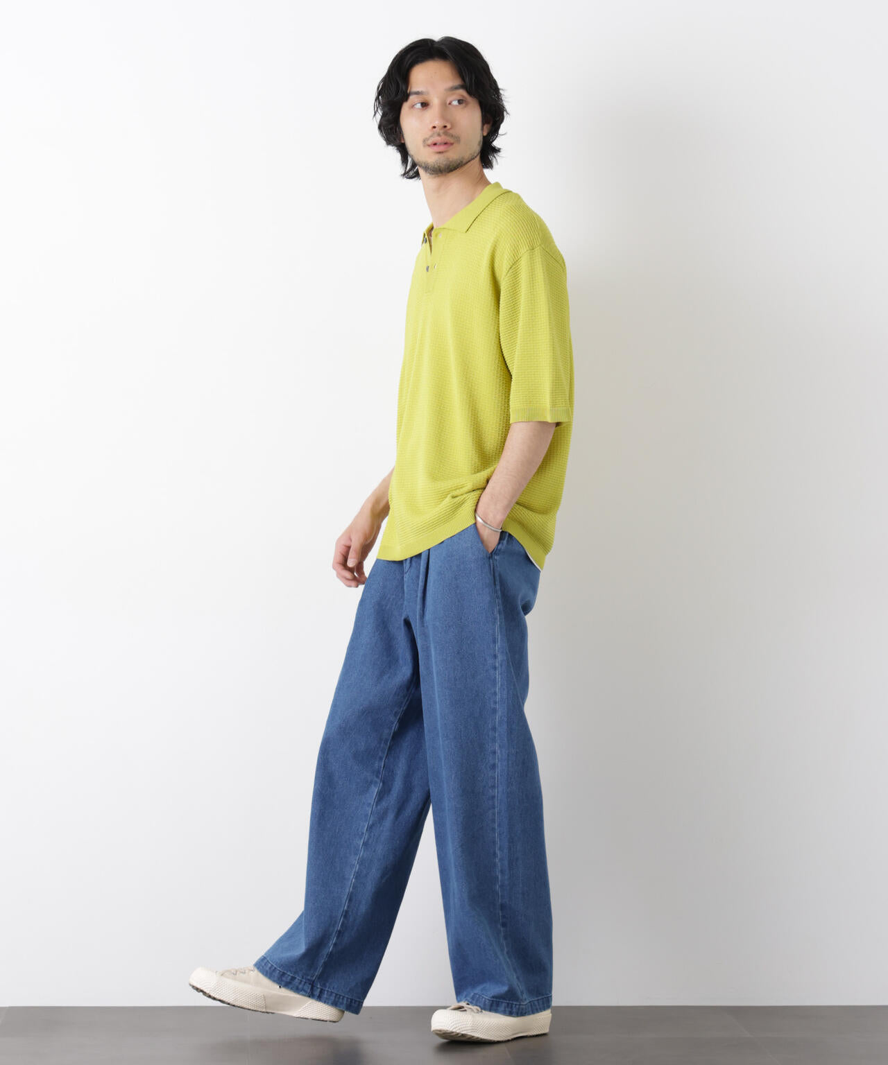 エアリードレープ ニットポロシャツ 半袖 6726122214