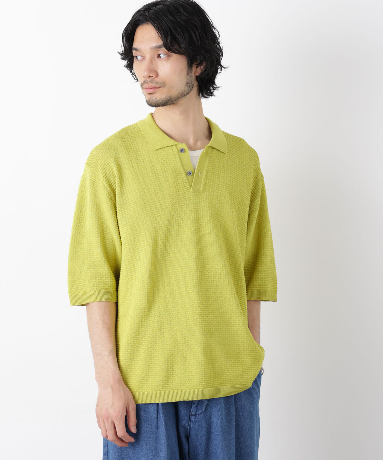 エアリードレープ ニットポロシャツ 半袖 6726122214
