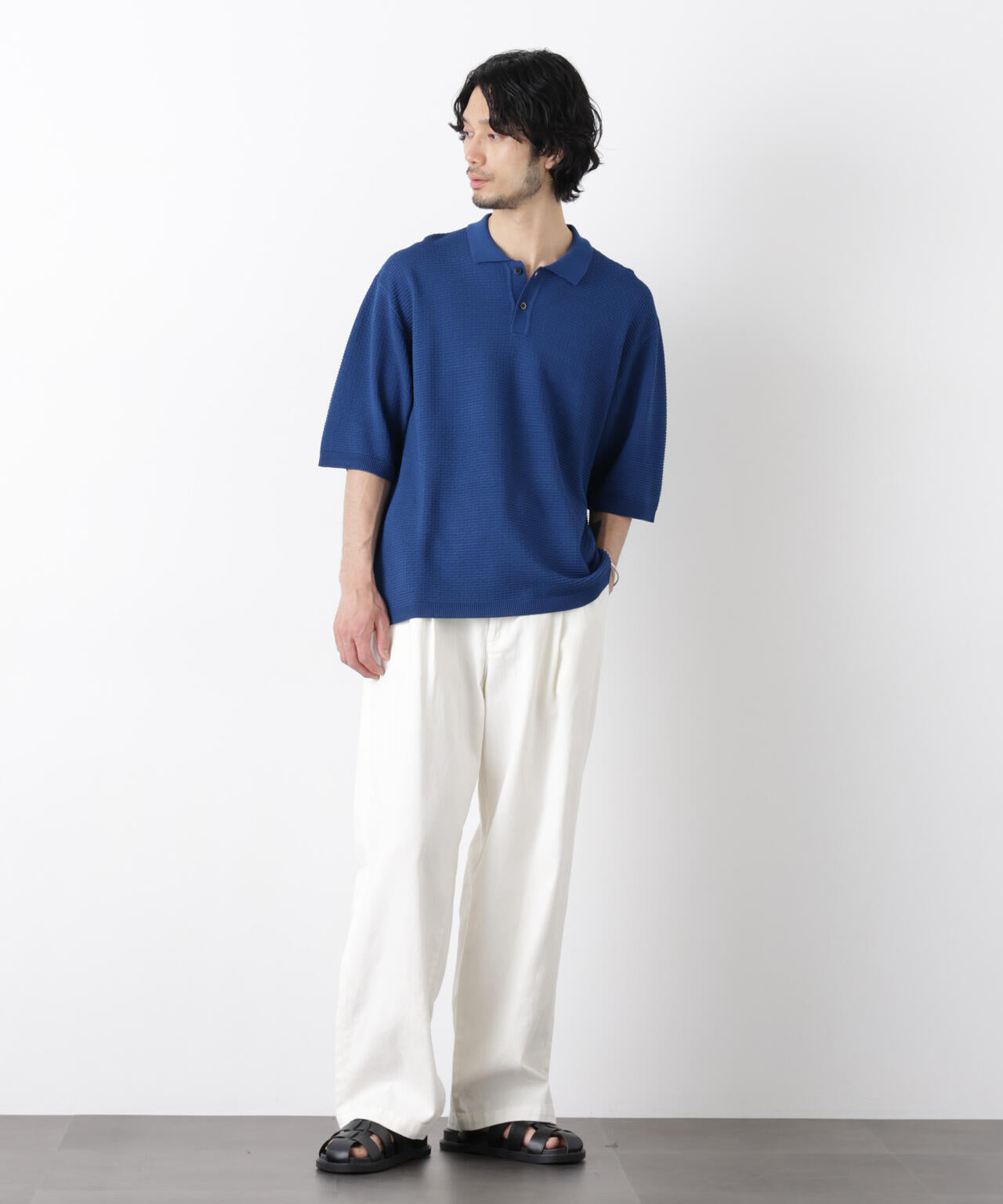 エアリードレープ ニットポロシャツ 半袖 6726122214