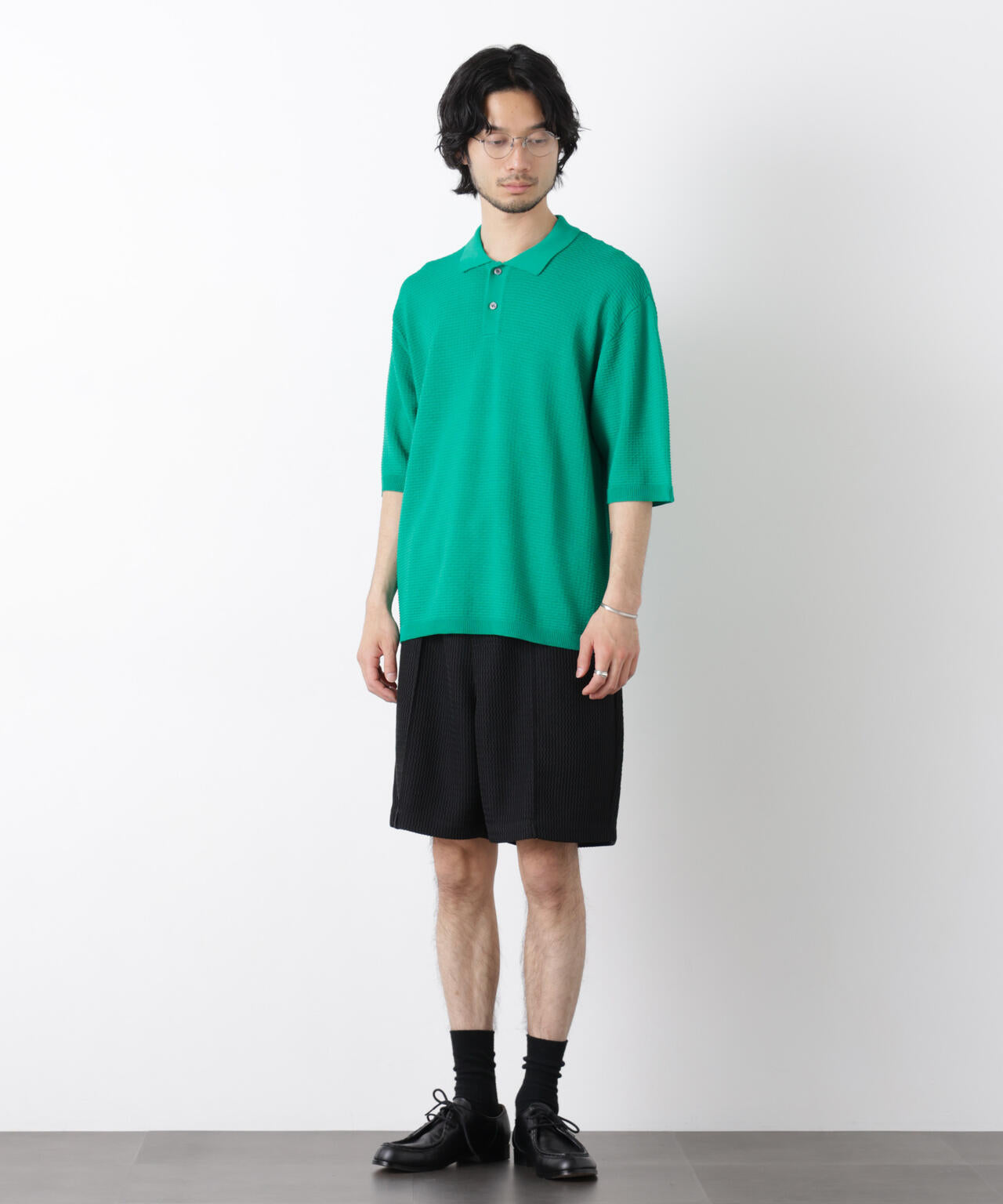 エアリードレープ ニットポロシャツ 半袖 6726122214