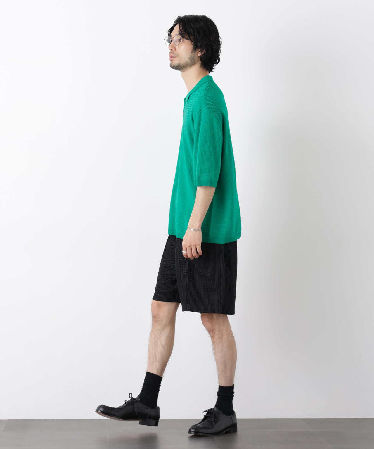 エアリードレープ ニットポロシャツ 半袖 6726122214