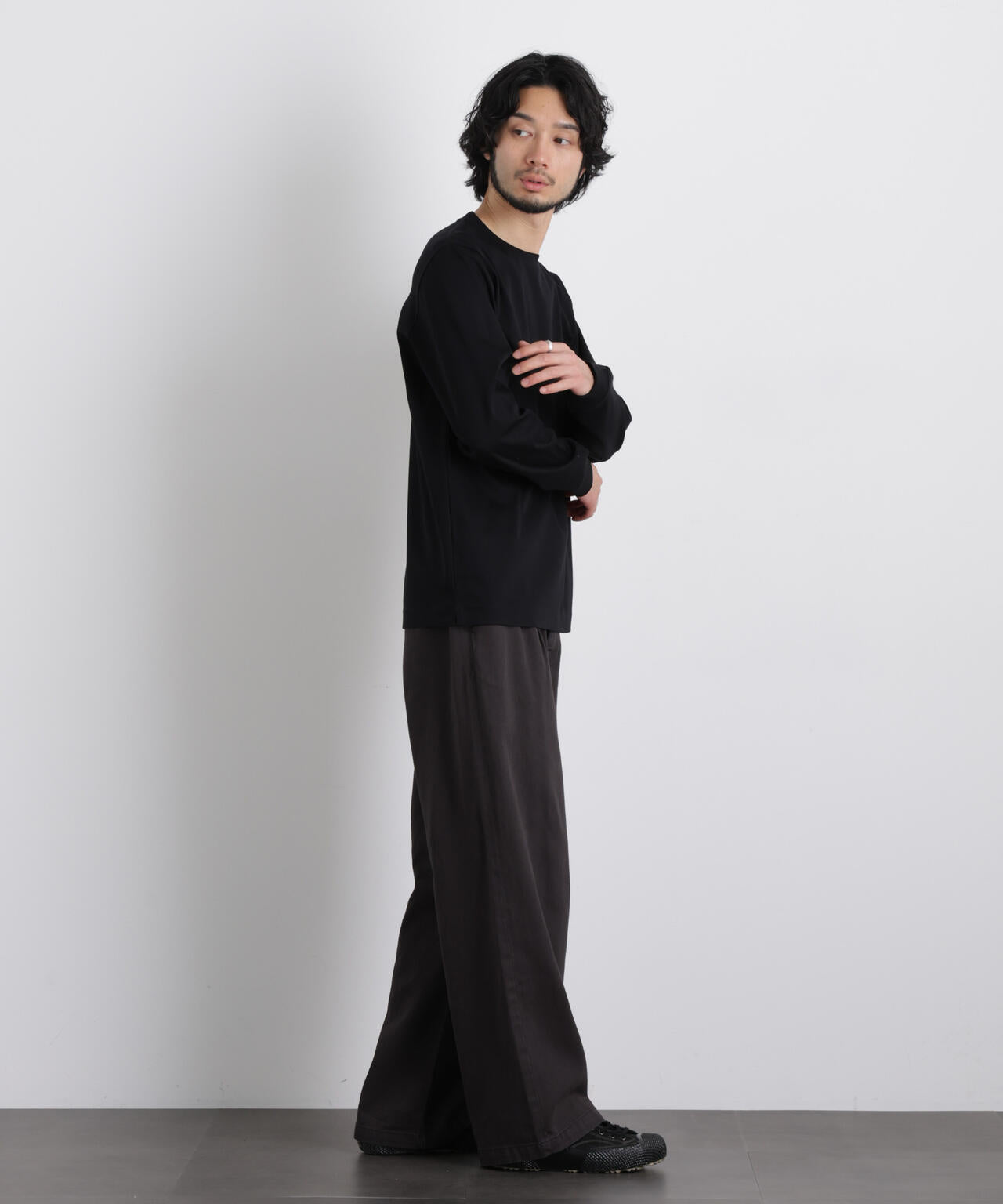 アンチスメルクルーネックTシャツ 長袖 6726123201