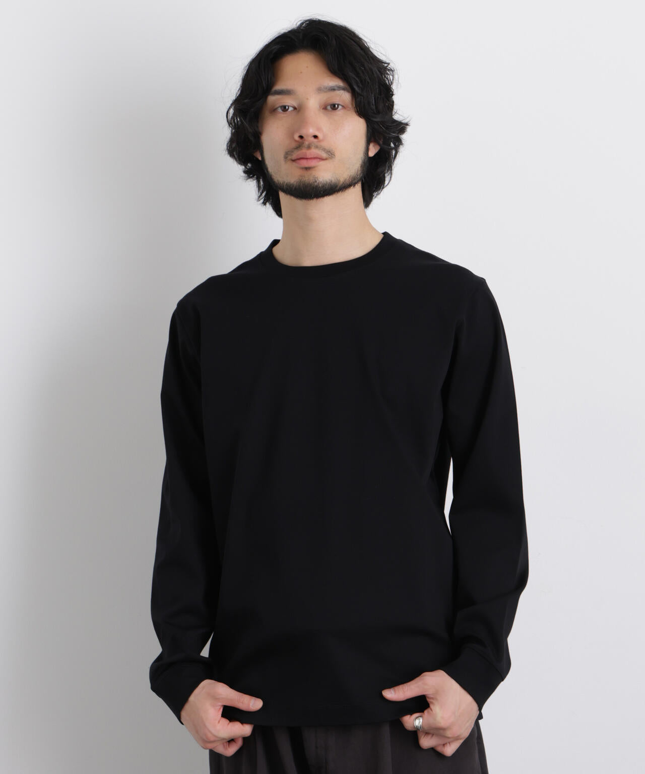 アンチスメルクルーネックTシャツ 長袖