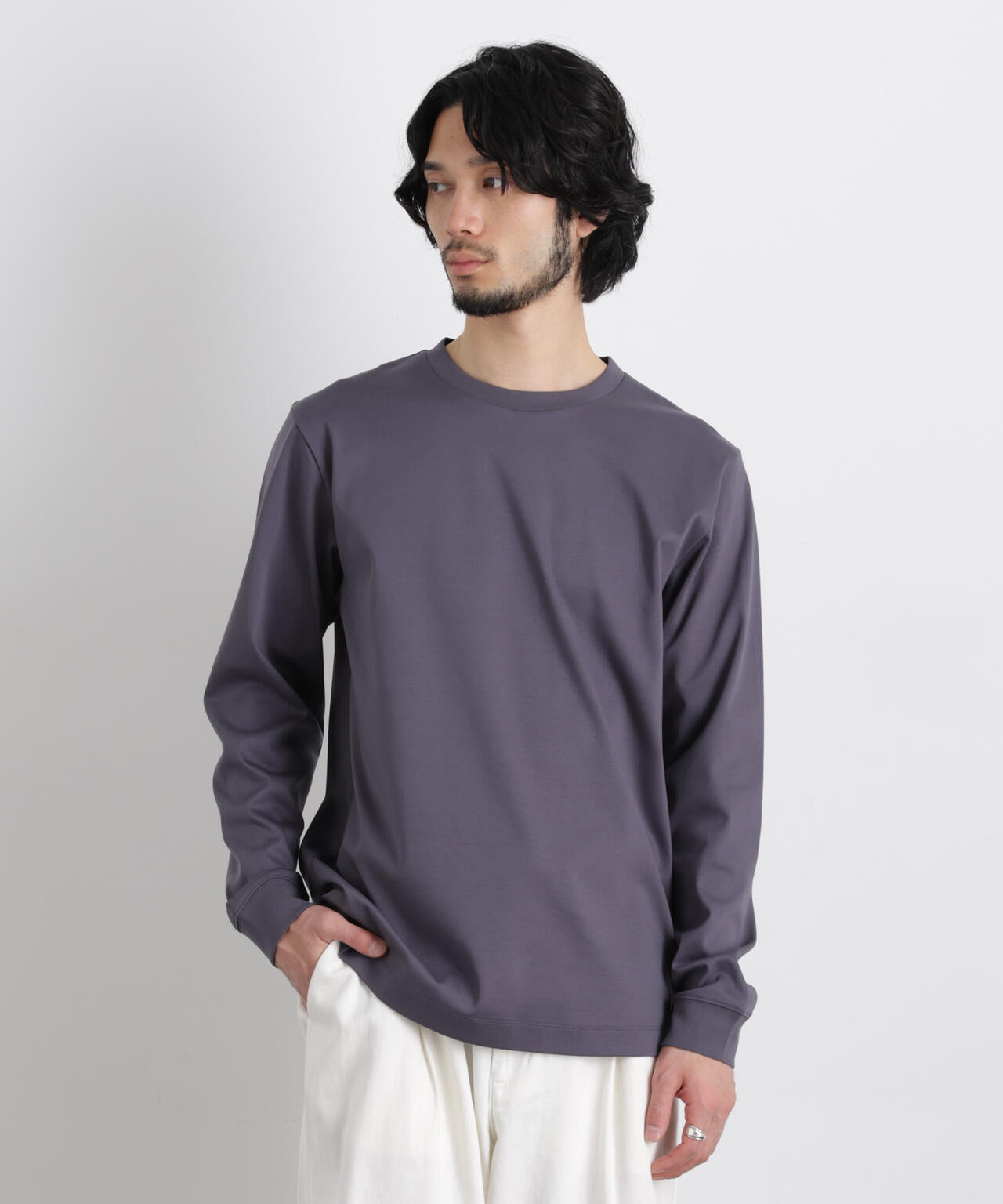 アンチスメルクルーネックTシャツ 長袖