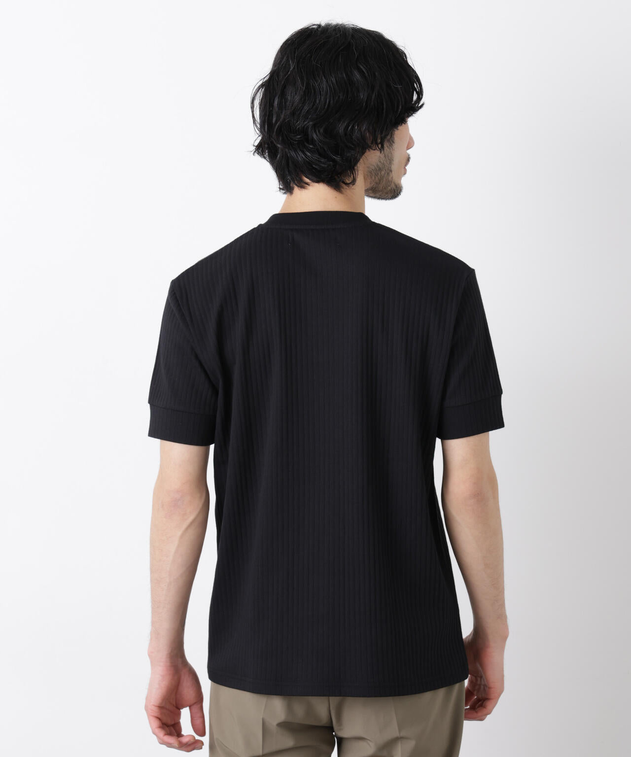 ワイドリブスタンダードヘンリーネックTシャツ 半袖 6726124214