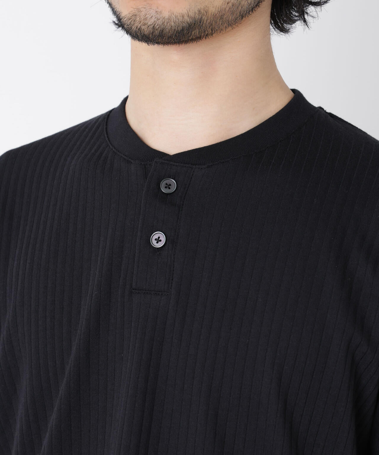 ワイドリブスタンダードヘンリーネックTシャツ 半袖 6726124214