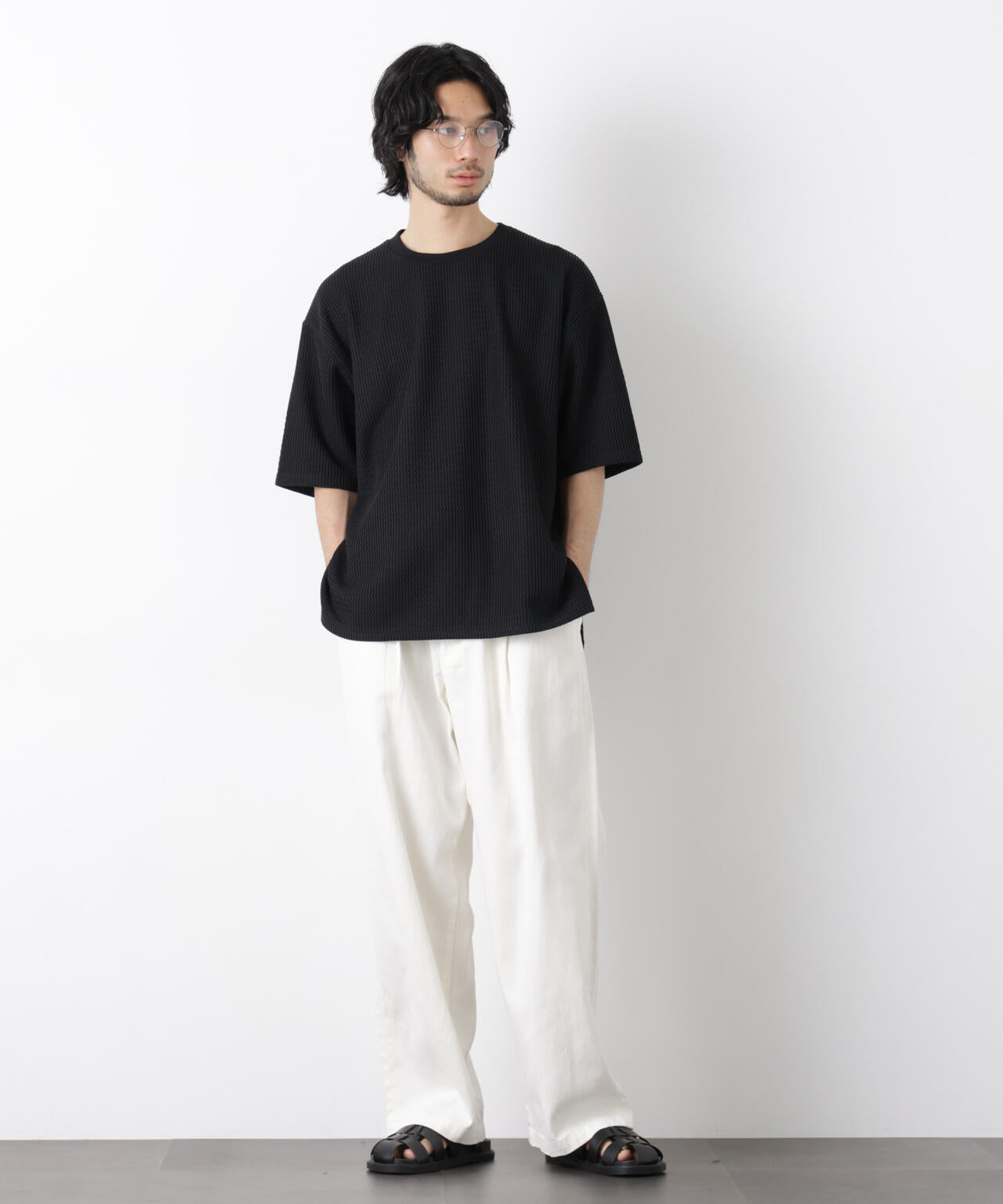 ジャガードニットソーTシャツ 半袖（セットアップ可） 6726124218