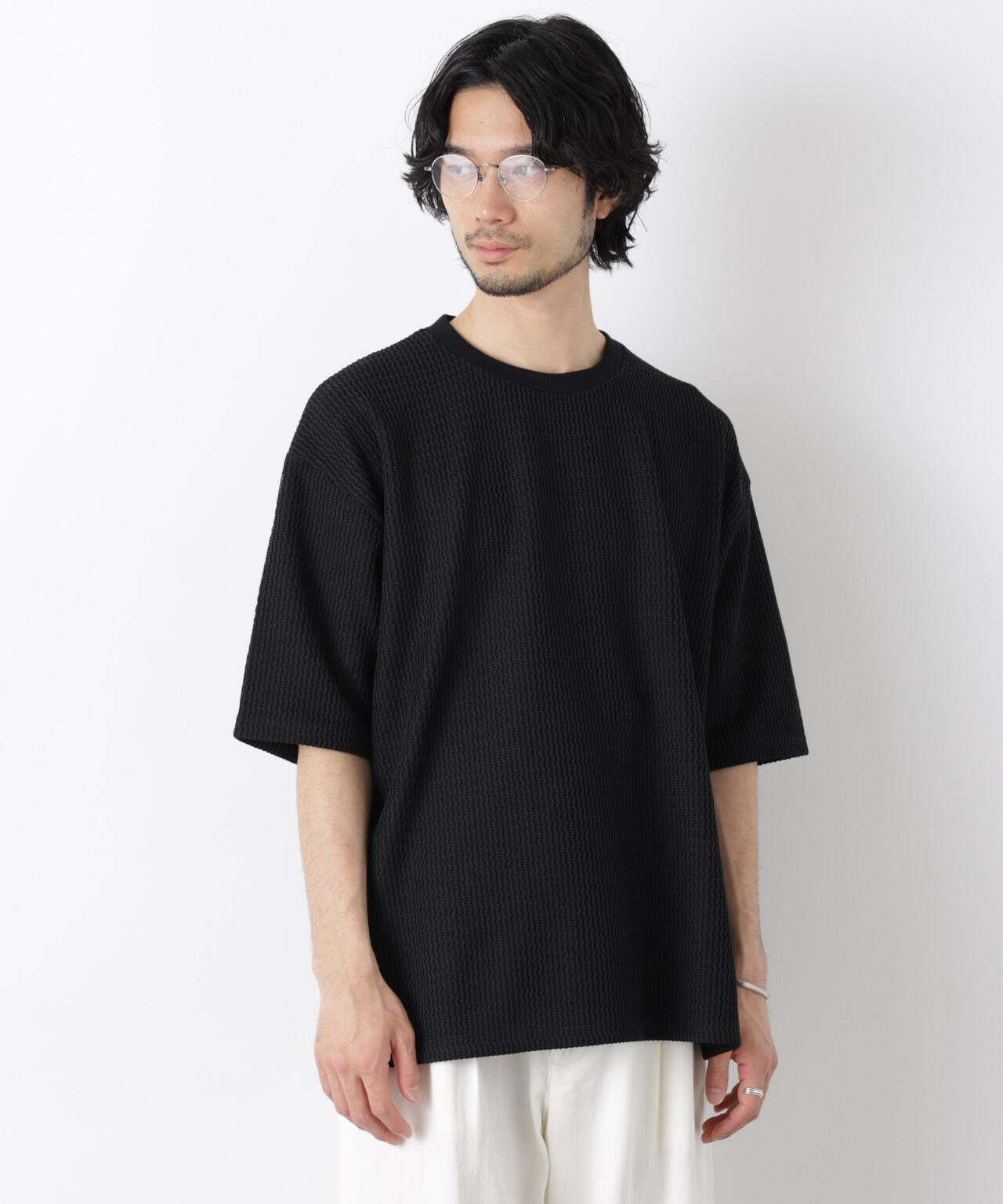 ジャガードニットソーTシャツ 半袖（セットアップ可） 6726124218