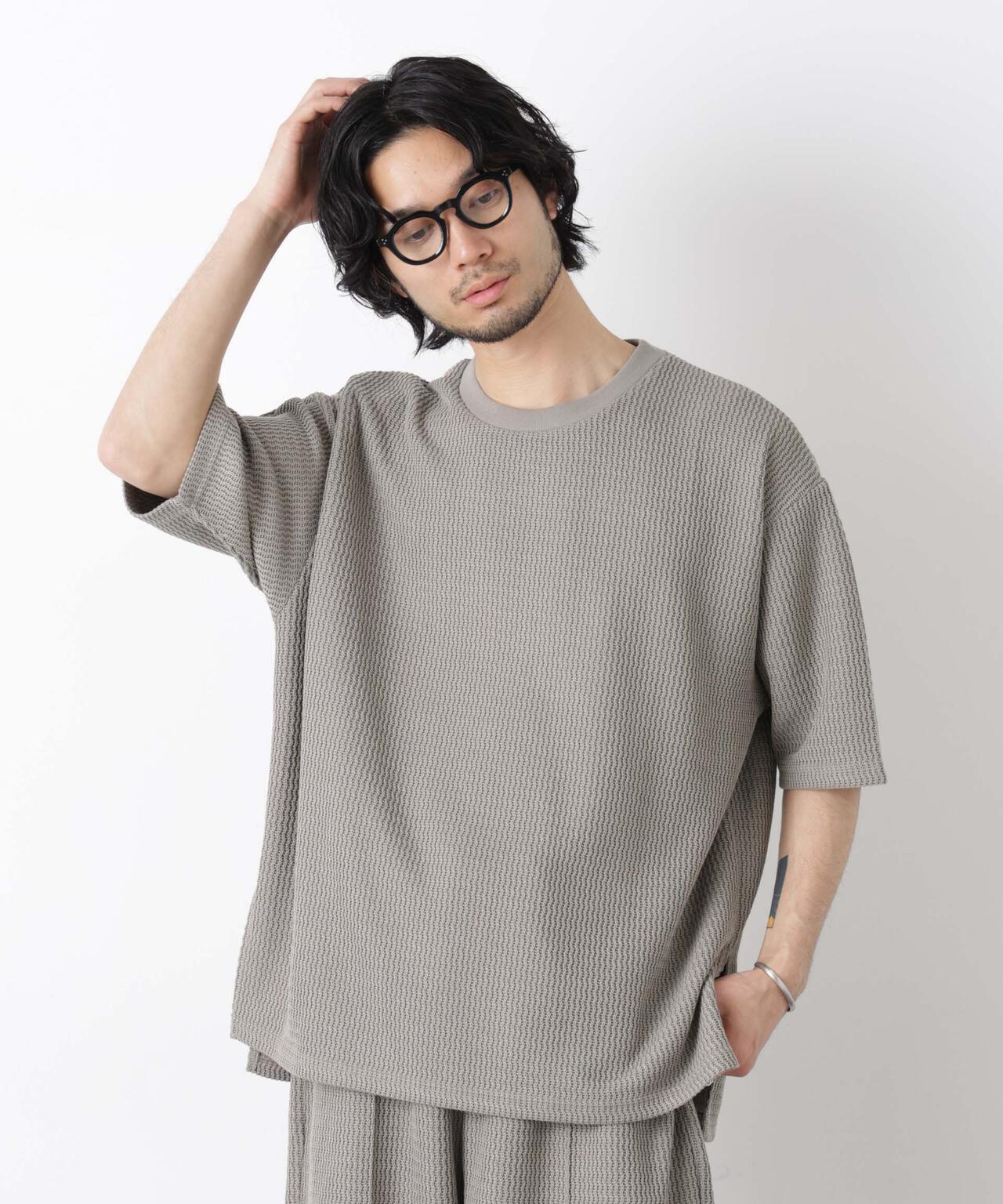 ジャガードニットソーTシャツ 半袖（セットアップ可） 6726124218