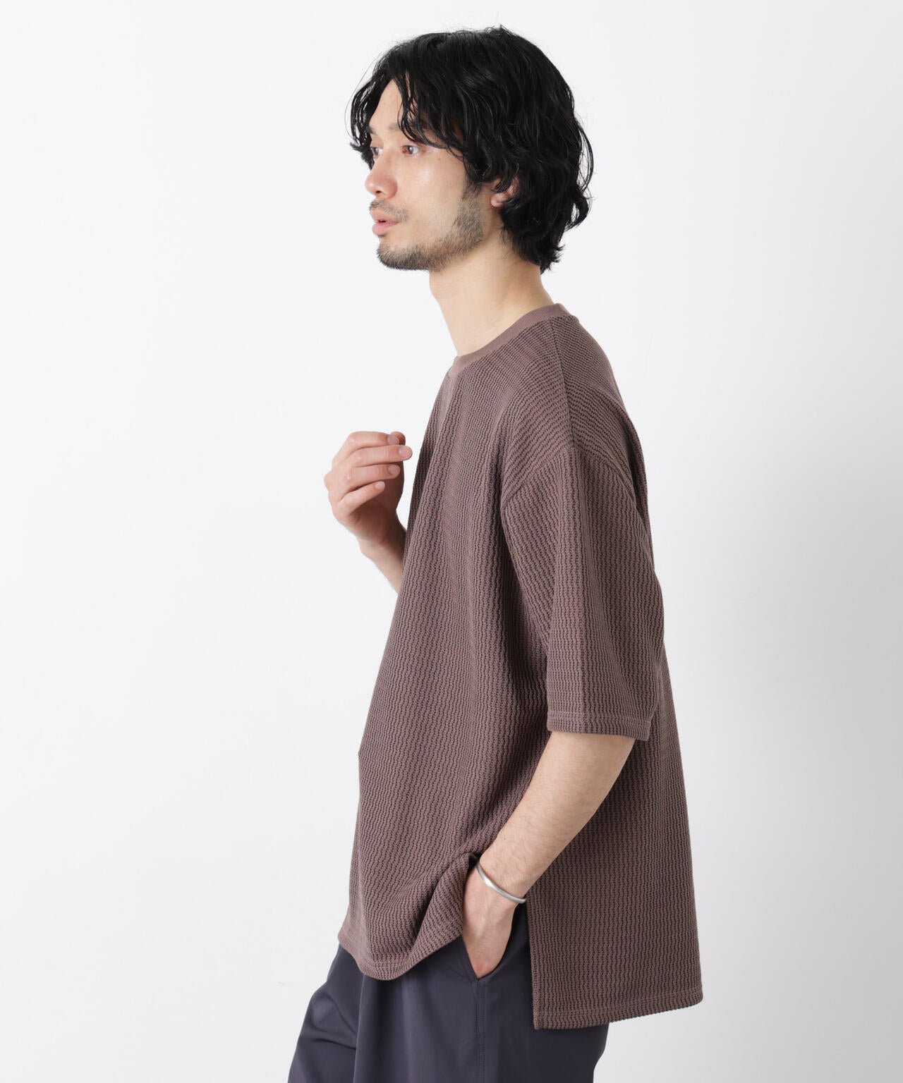 ジャガードニットソーTシャツ 半袖（セットアップ可） 6726124218