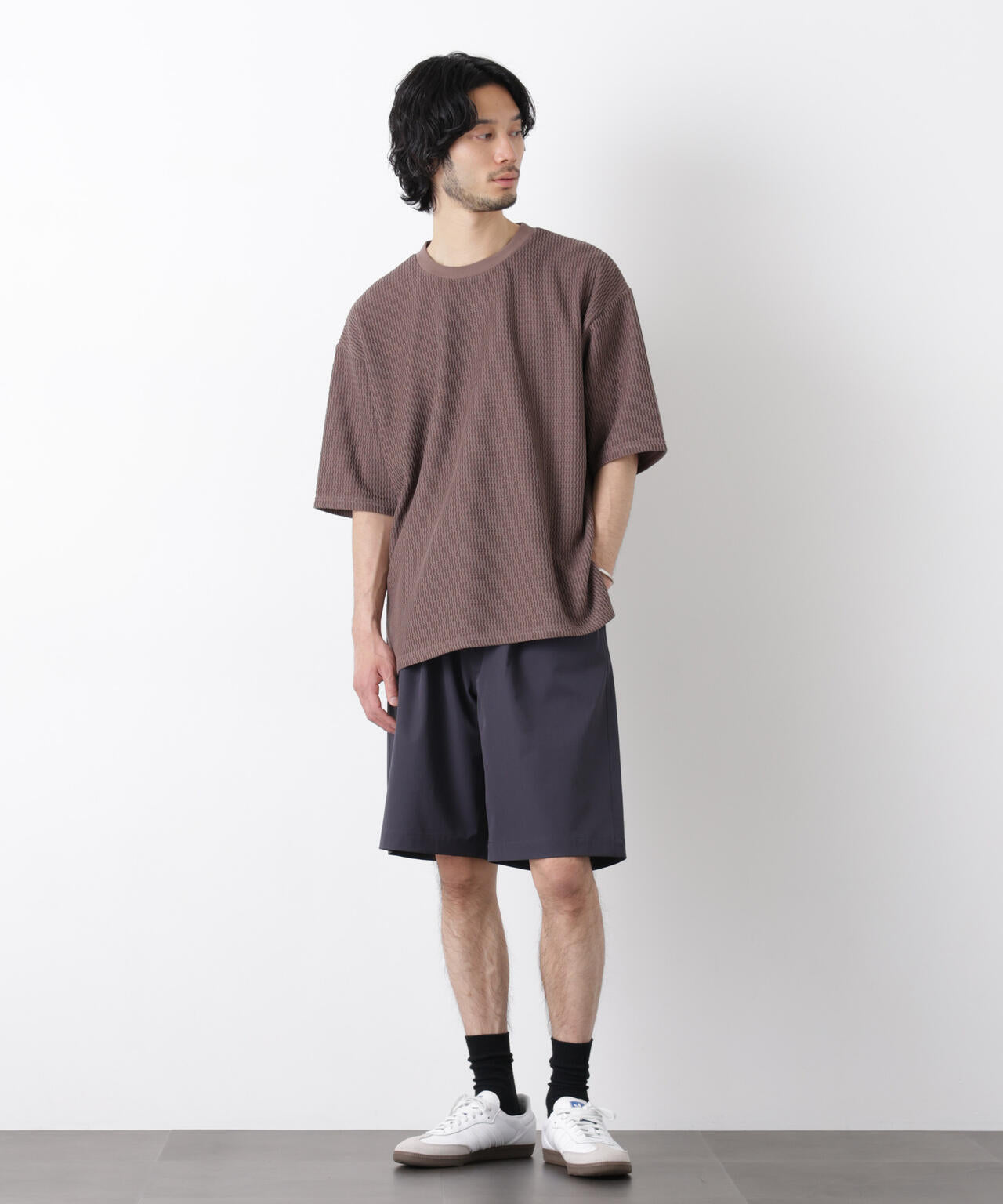 ジャガードニットソーTシャツ 半袖（セットアップ可） 6726124218