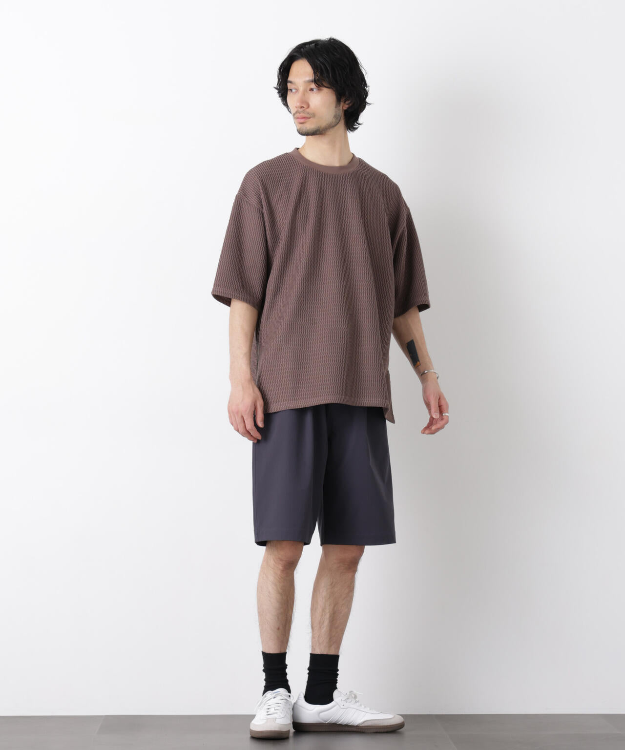 ジャガードニットソーTシャツ 半袖（セットアップ可） 6726124218