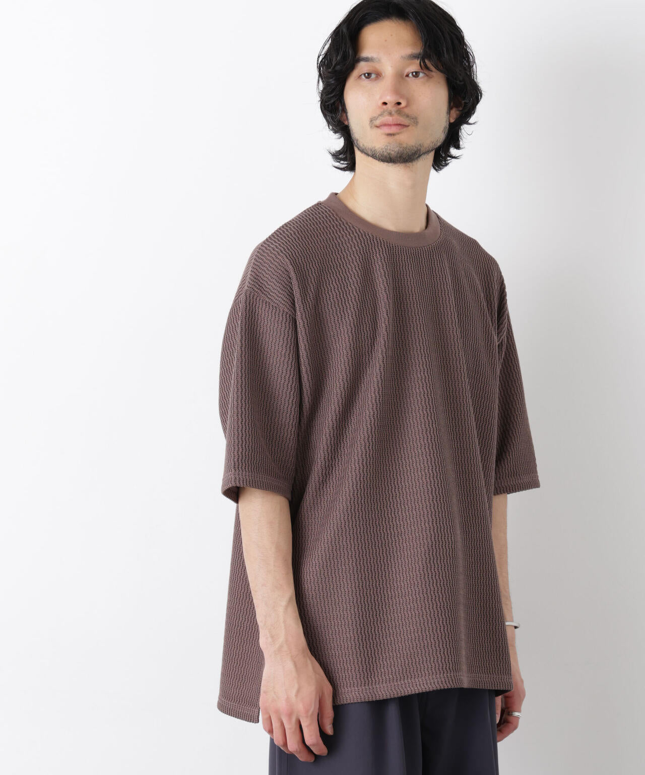 ジャガードニットソーTシャツ 半袖（セットアップ可） 6726124218