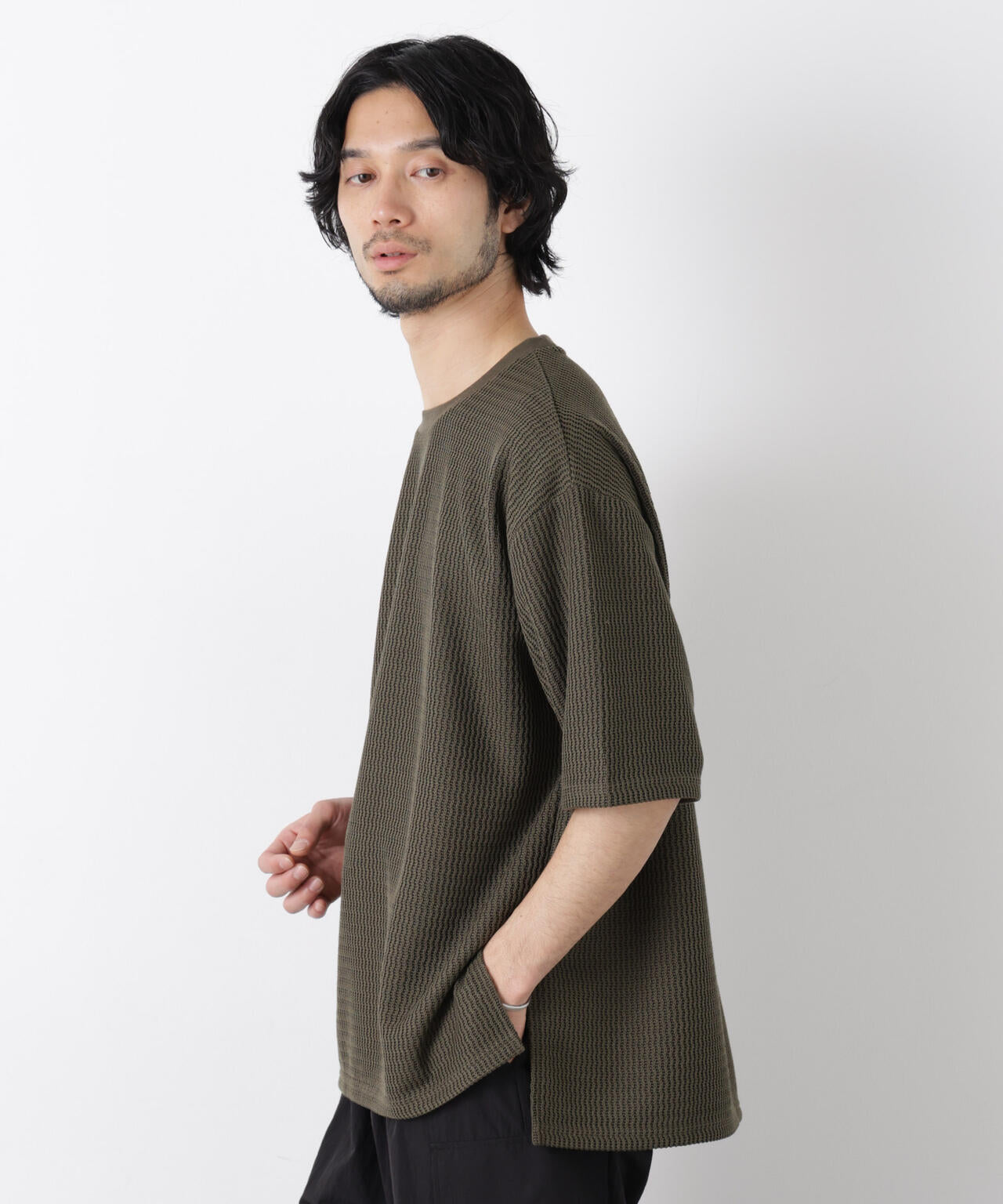 ジャガードニットソーTシャツ 半袖（セットアップ可） 6726124218