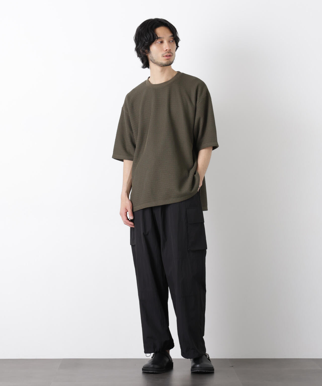 ジャガードニットソーTシャツ 半袖（セットアップ可） 6726124218