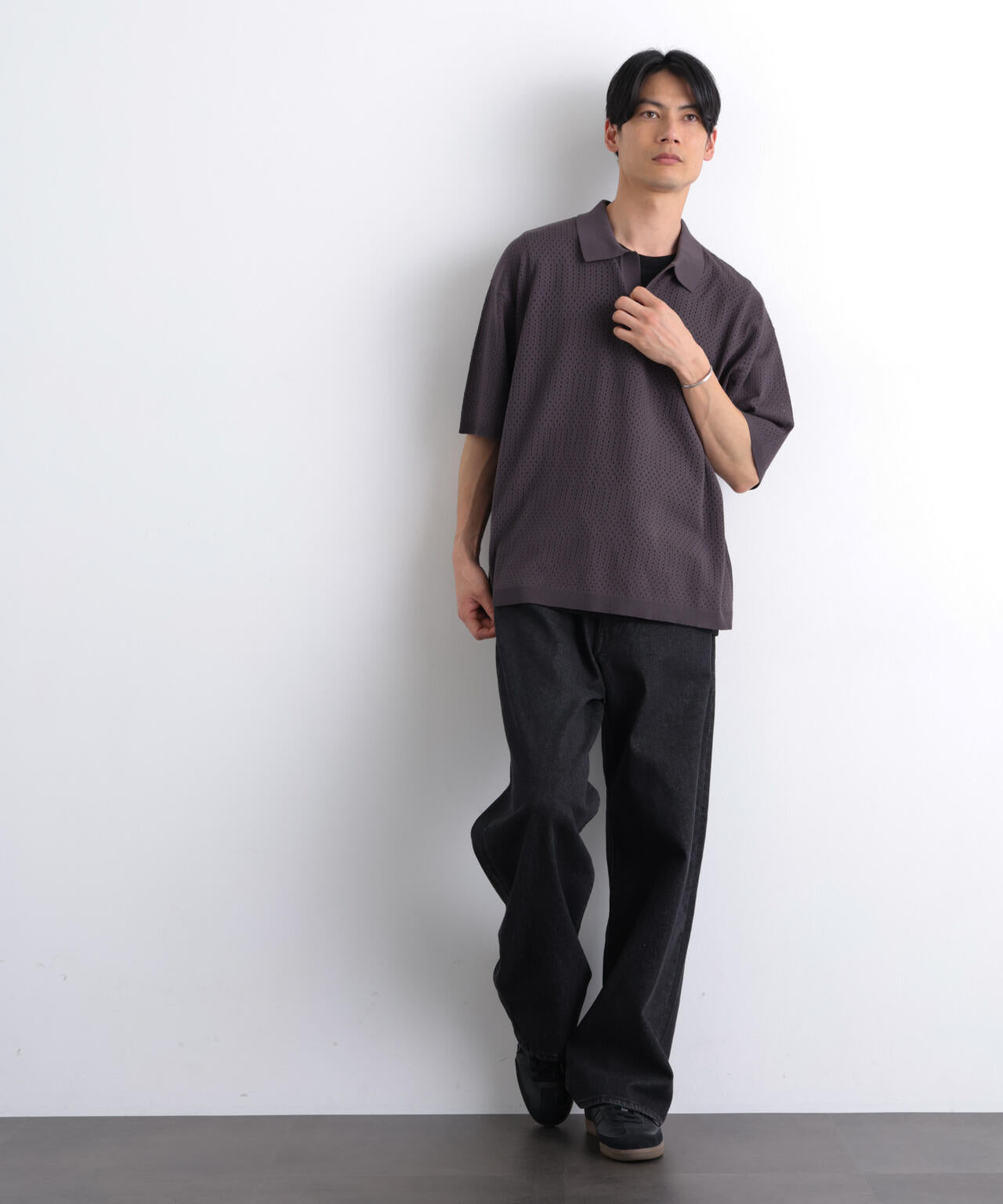 WEB限定/スキッパーテックニットポロシャツ/半袖 6726124219