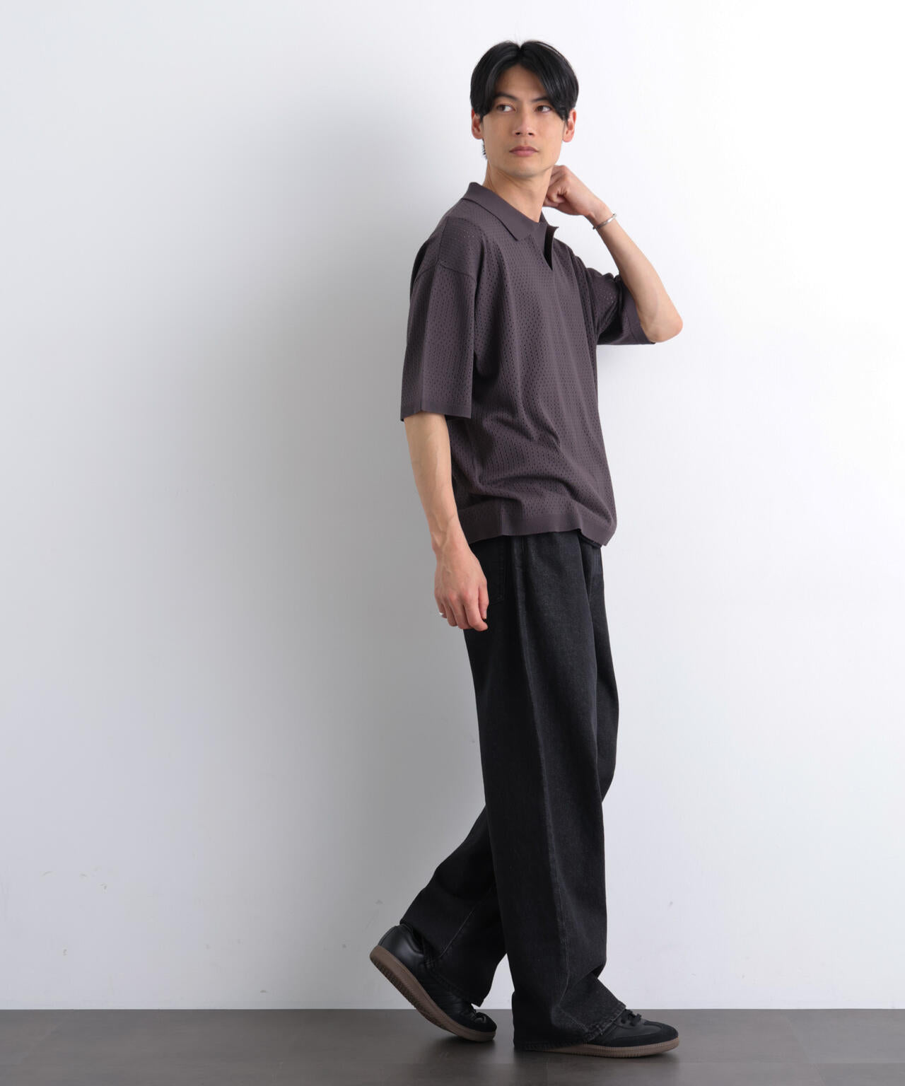 WEB限定/スキッパーテックニットポロシャツ/半袖 6726124219