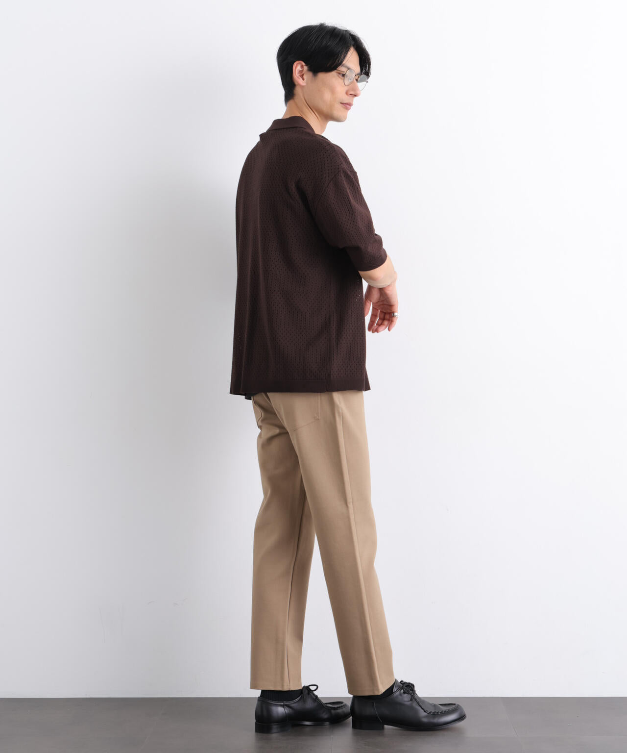 WEB限定/スキッパーテックニットポロシャツ/半袖 6726124219
