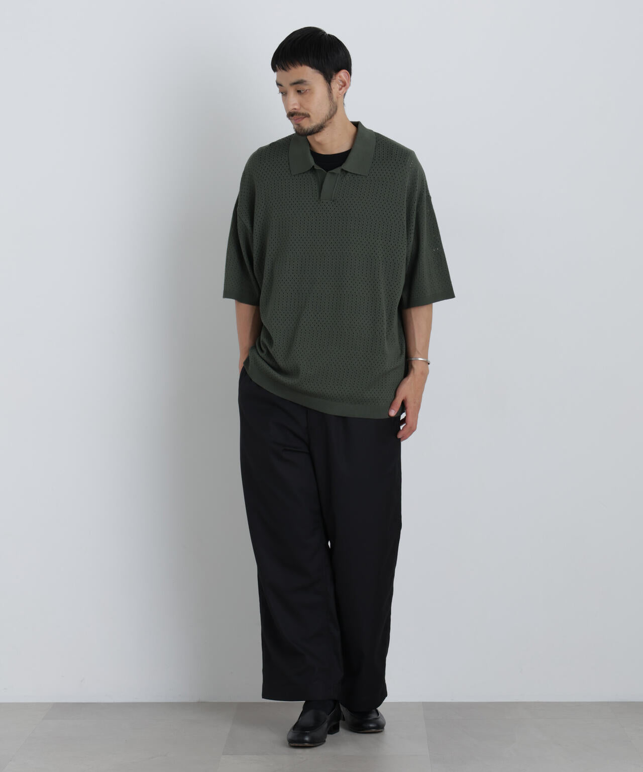WEB限定/スキッパーテックニットポロシャツ/半袖 6726124219