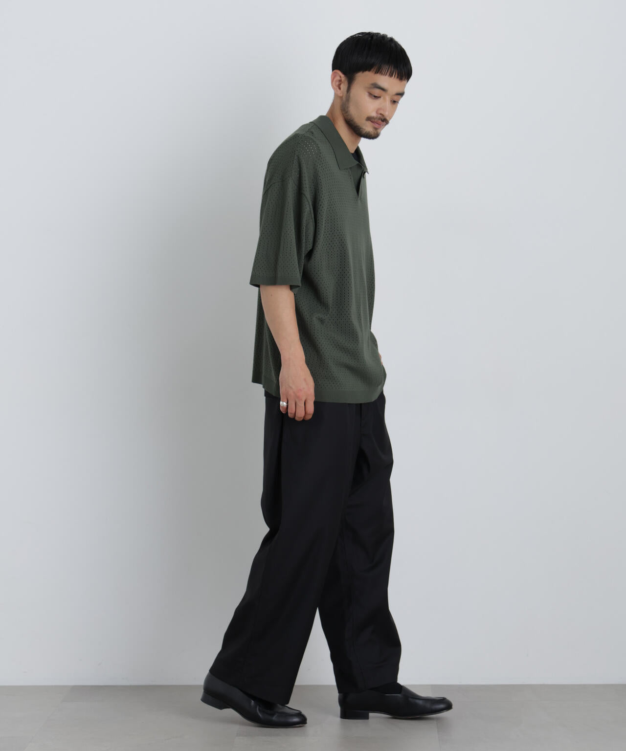 WEB限定/スキッパーテックニットポロシャツ/半袖 6726124219