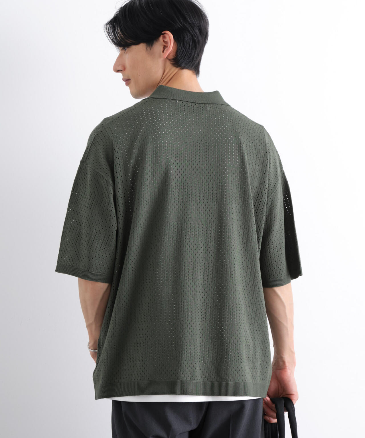 WEB限定/スキッパーテックニットポロシャツ/半袖 6726124219