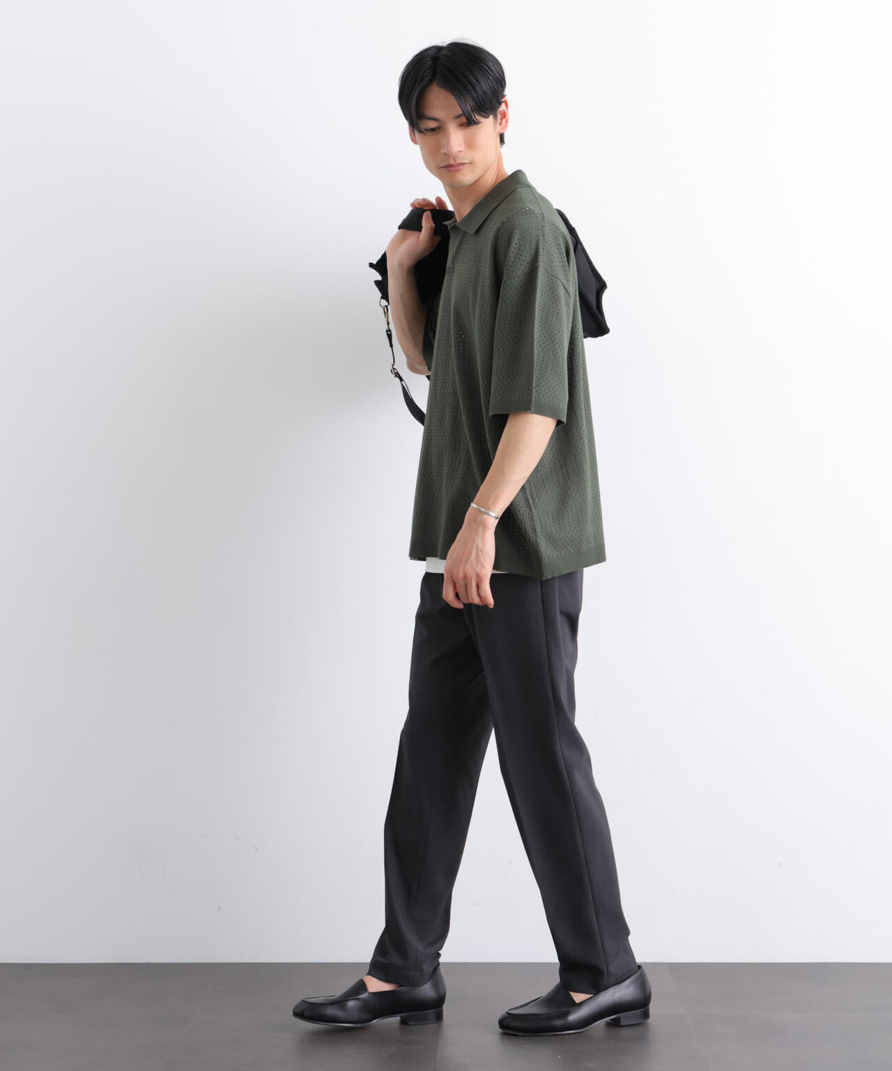 WEB限定/スキッパーテックニットポロシャツ/半袖 6726124219